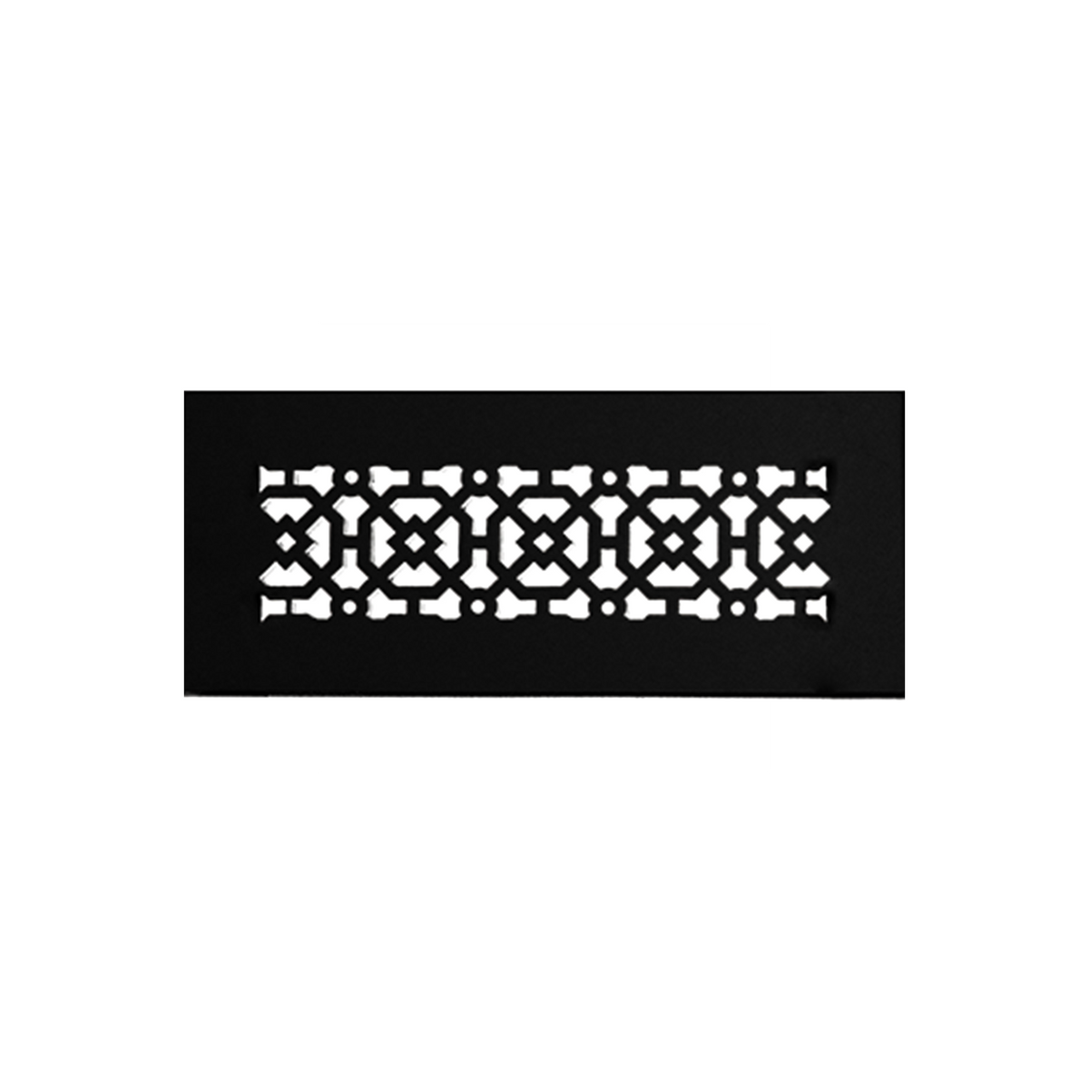 3x10 Achtek HVAC return air floor vent with powder coated black finish and geometric design