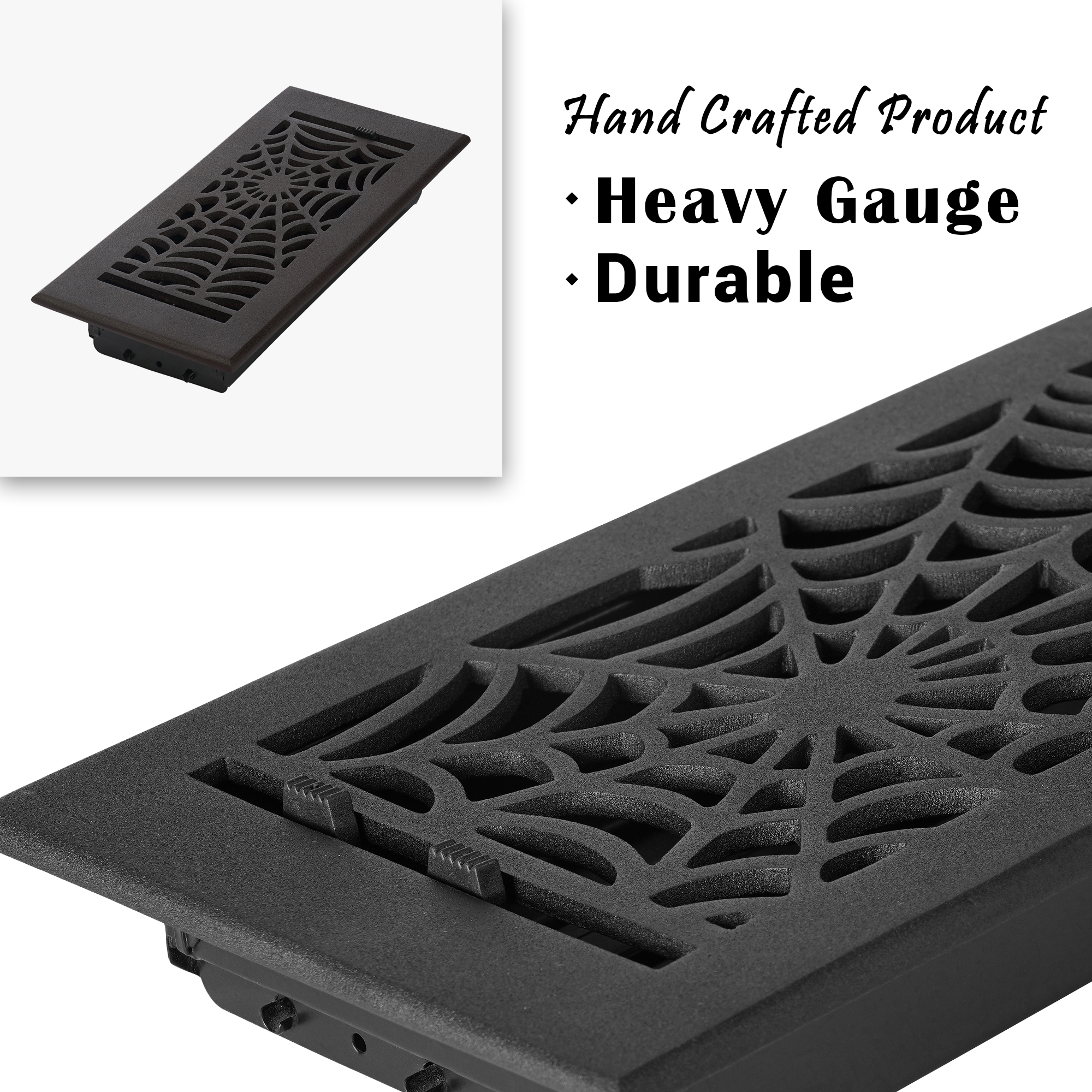 PACK of 6 Spooky Gothic 4"x10" WALL / CEILING Solid Cast Aluminum Air Supply louvered Powder Coated