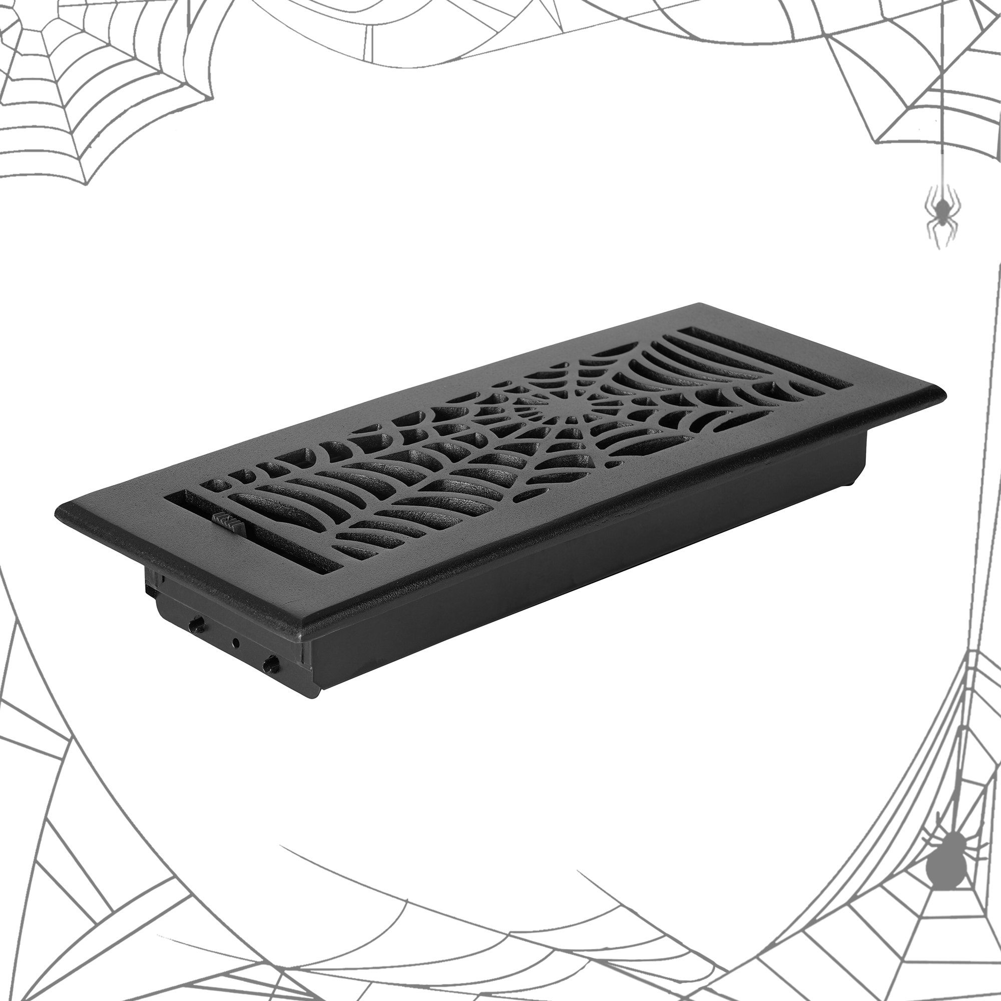Spooky Gothic 4"x12" Solid Cast Aluminum louvered Air Supply | Powder Coated