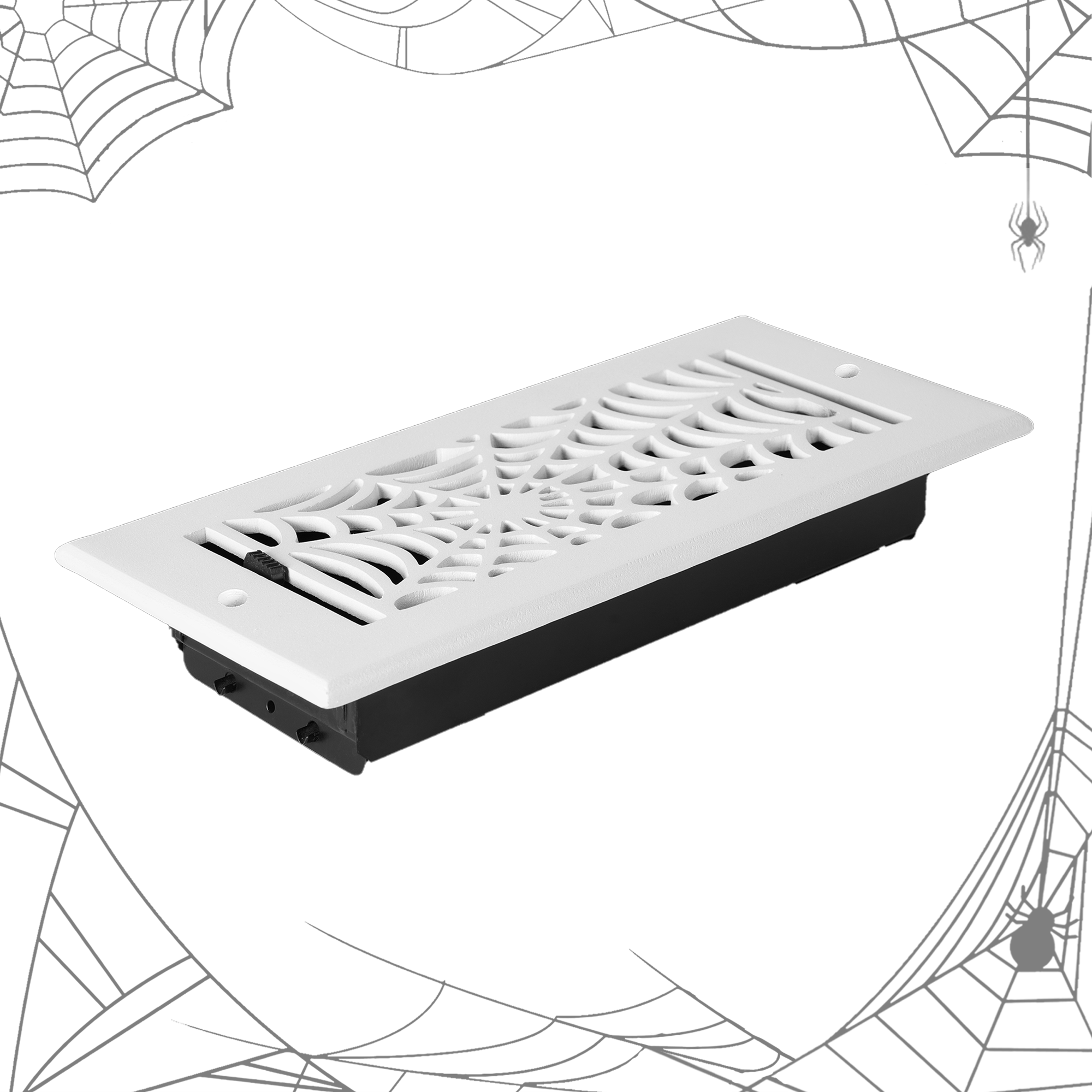 Spooky Gothic 4"x12" Solid Cast Aluminum louvered Air Supply | Powder Coated