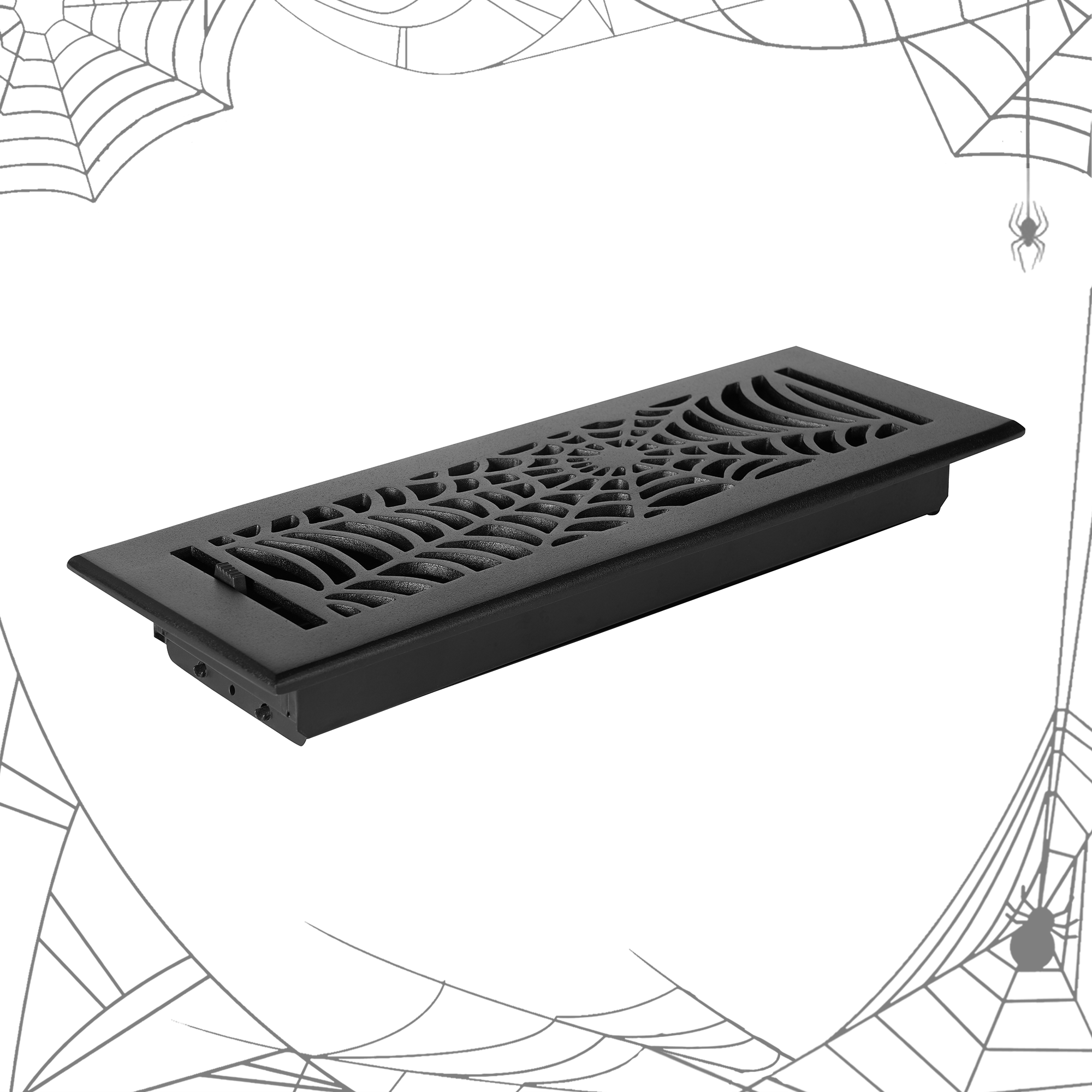 Spooky Gothic 4"x14" Solid Cast Aluminum louvered Air Supply | Powder Coated
