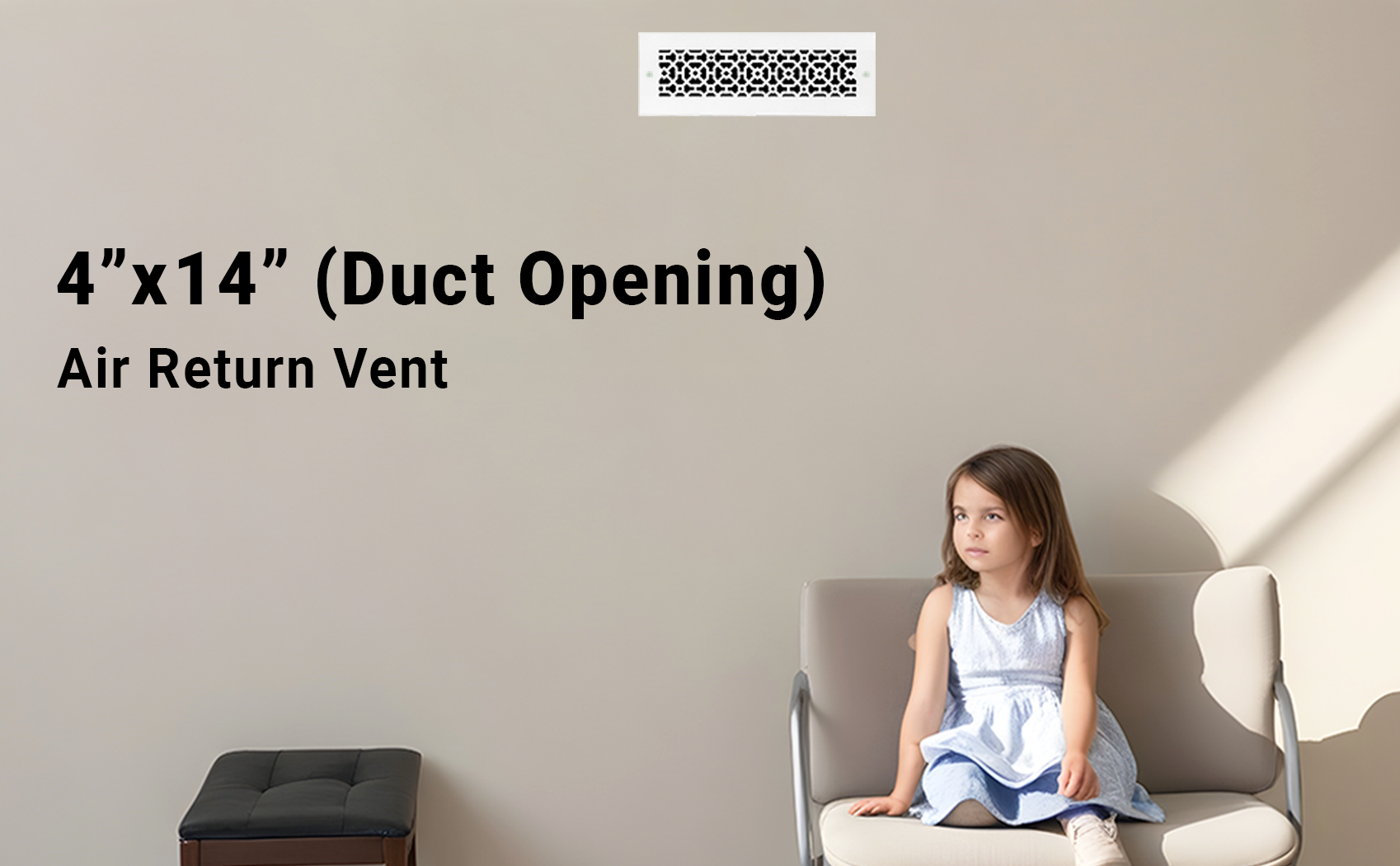 Achtek 4"x14" Heavy Cast Aluminum AIR RETURN | Powder Coated