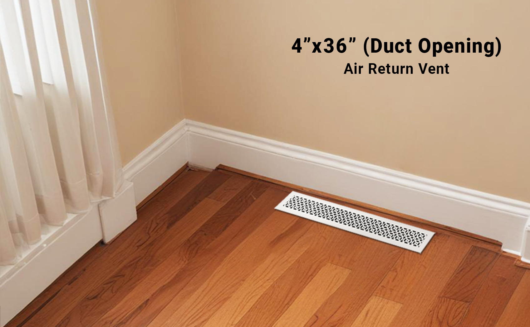 Achtek 4"x36" Heavy Cast Aluminum AIR RETURN | Powder Coated