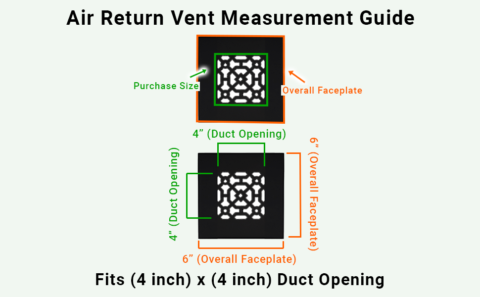 Achtek 4"x4" Heavy Cast Aluminum AIR RETURN | Powder Coated