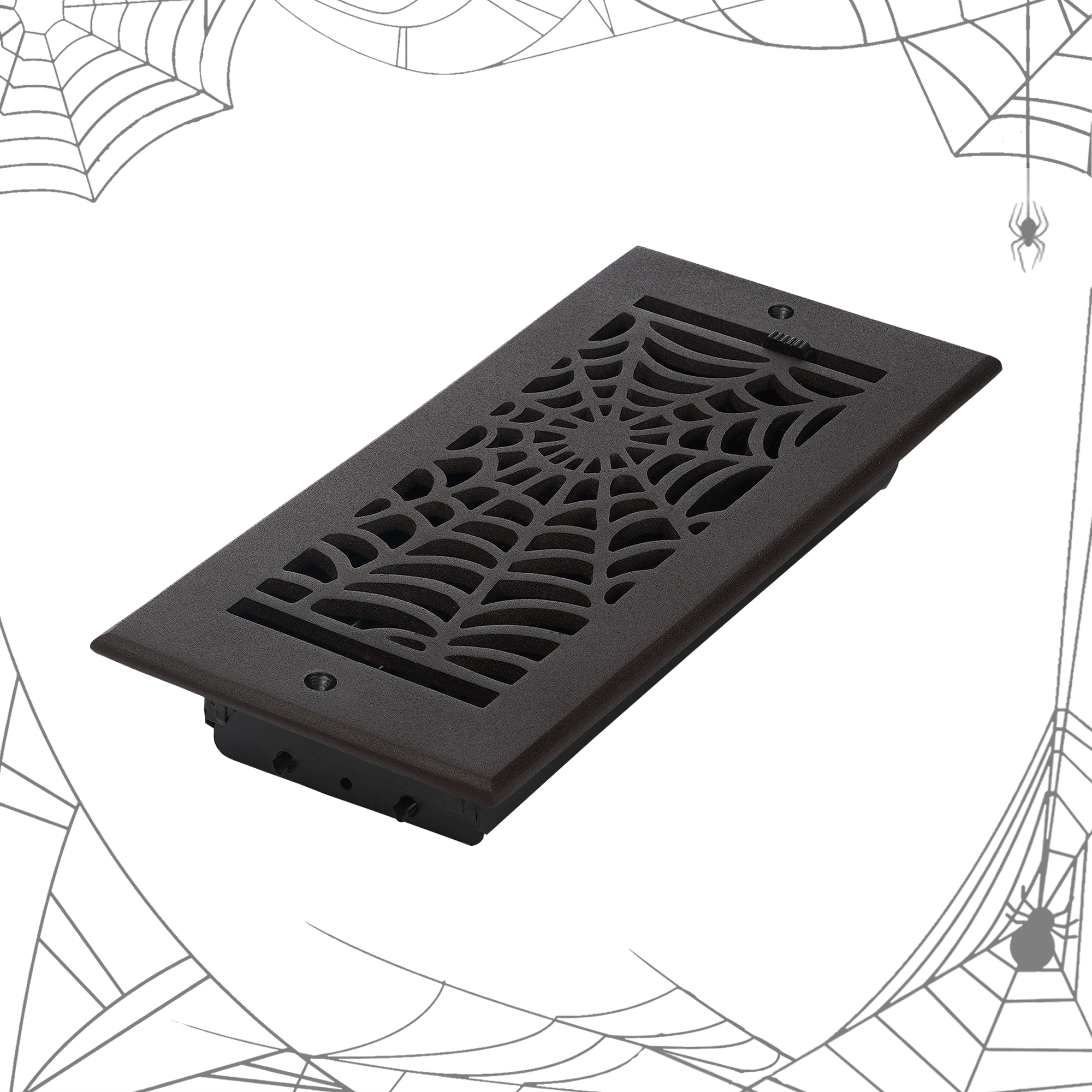 Spooky Gothic 4"x8" Solid Cast Aluminum louvered Air Supply | Powder Coated