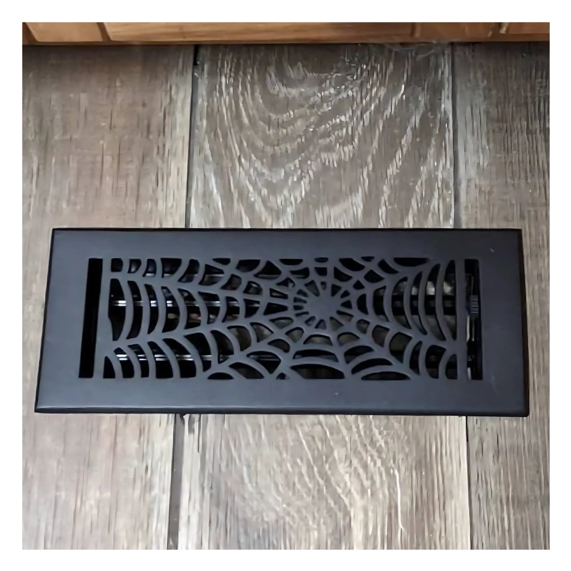 Spooky Gothic 4"x12" Solid Cast Aluminum louvered Air Supply | Powder Coated
