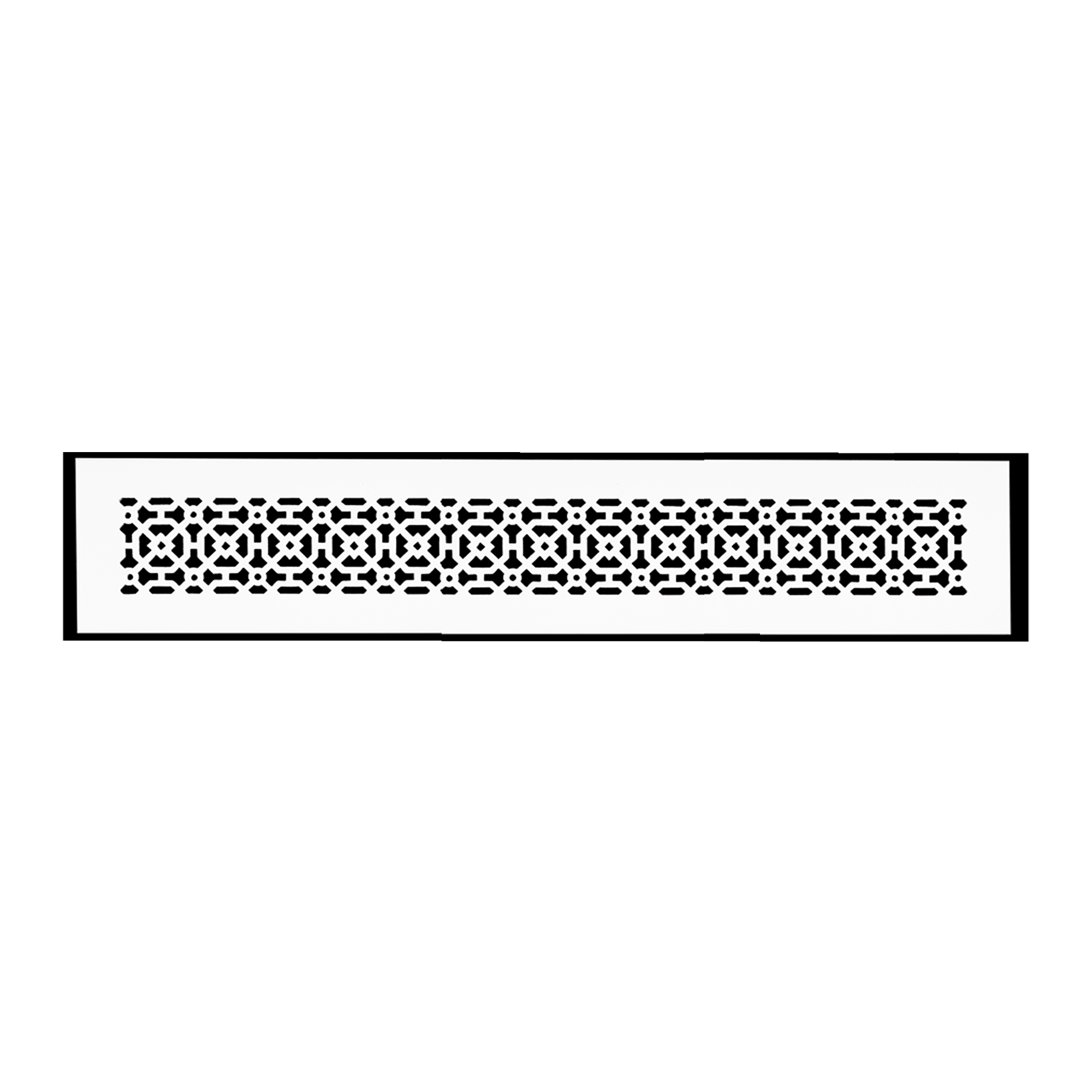 4x28 Achtek solid cast aluminium air return vent cover with decorative geometric pattern for floor mounting