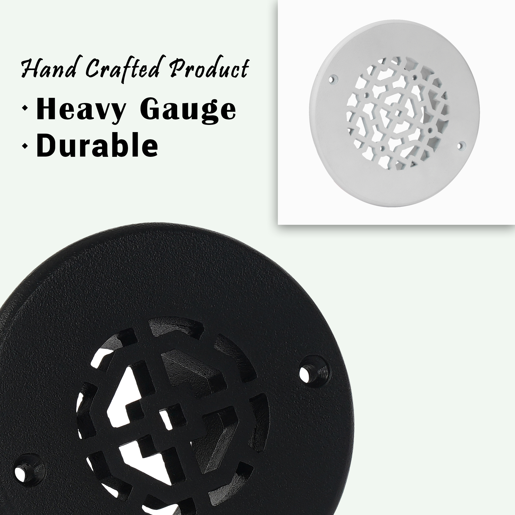 Achtek 5" Duct (6-1/2" Overall) Round Vent Cast Aluminum Handcrafted