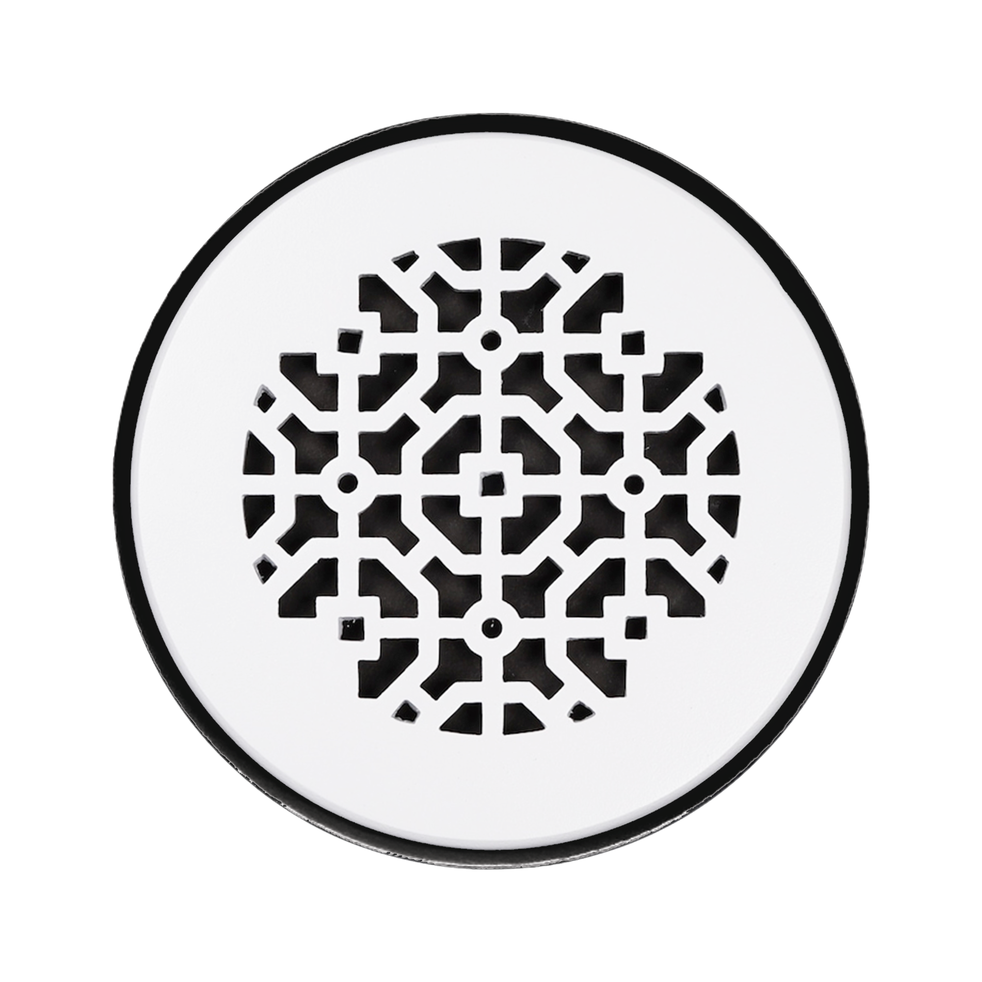 Grille ronde en aluminium moulé massif Achtek de 6 po | Revêtement en poudre