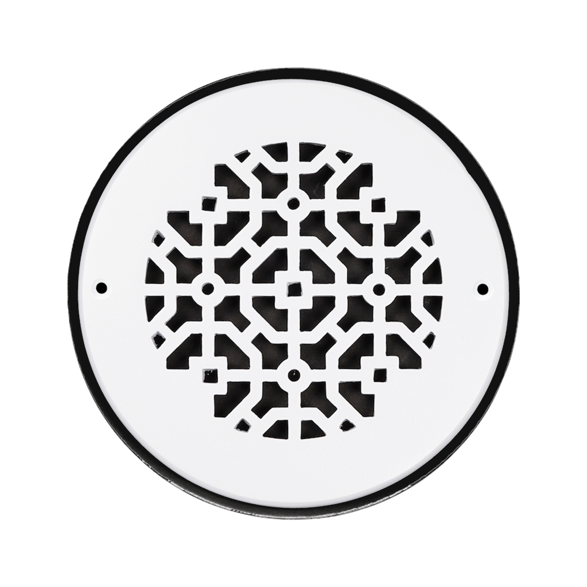 Grille ronde en aluminium moulé massif Achtek de 6 po | Revêtement en poudre