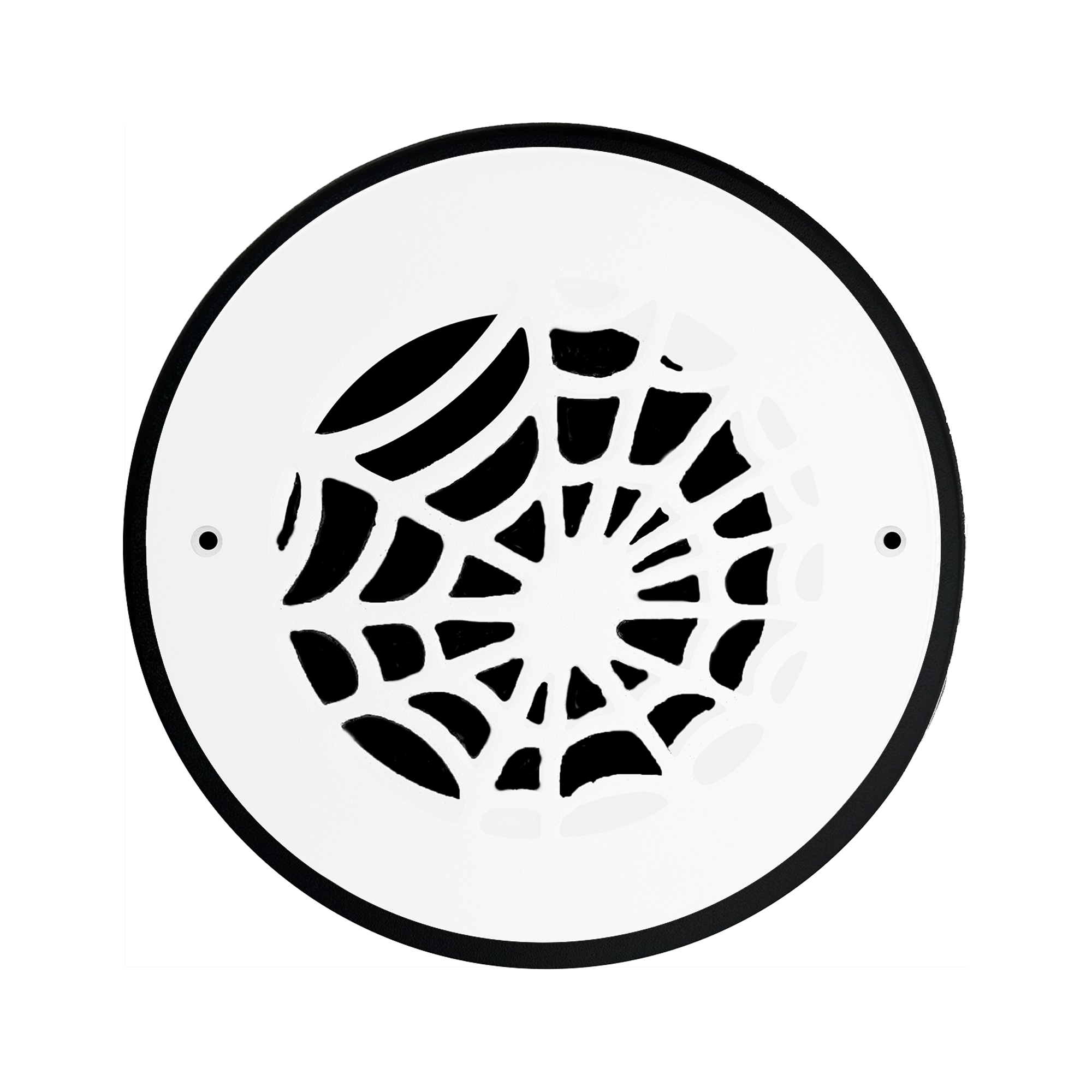 Grille ronde en aluminium moulé massif Spooky Gothic de 6 po | Revêtement en poudre