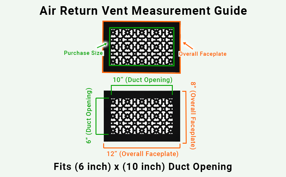 Achtek 6"x10" Heavy Cast Aluminum AIR RETURN | Powder Coated