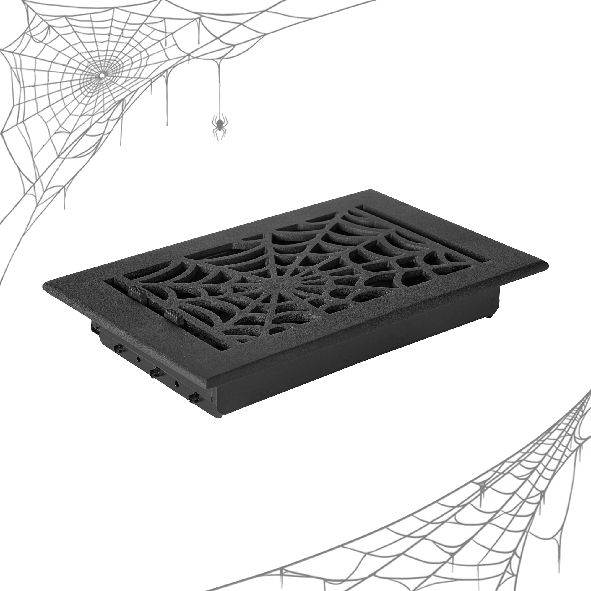 Spooky Gothic 6"x10" Solid Cast Aluminum louvered Air Supply | Powder Coated