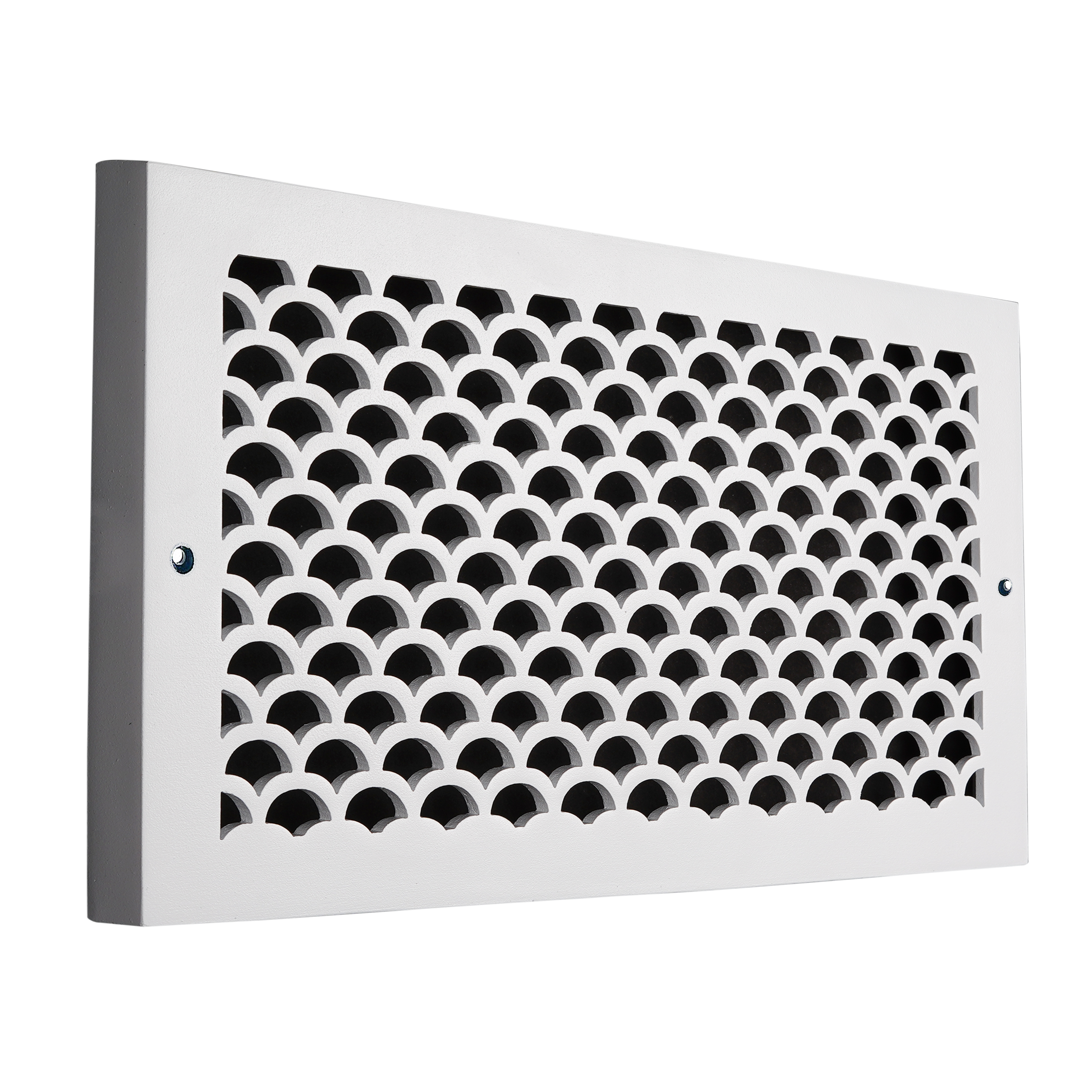 Scallop BASEBOARD 6"x12" Duct opening Solid Cast Aluminum Grill Vent Cover | Powder Coated
