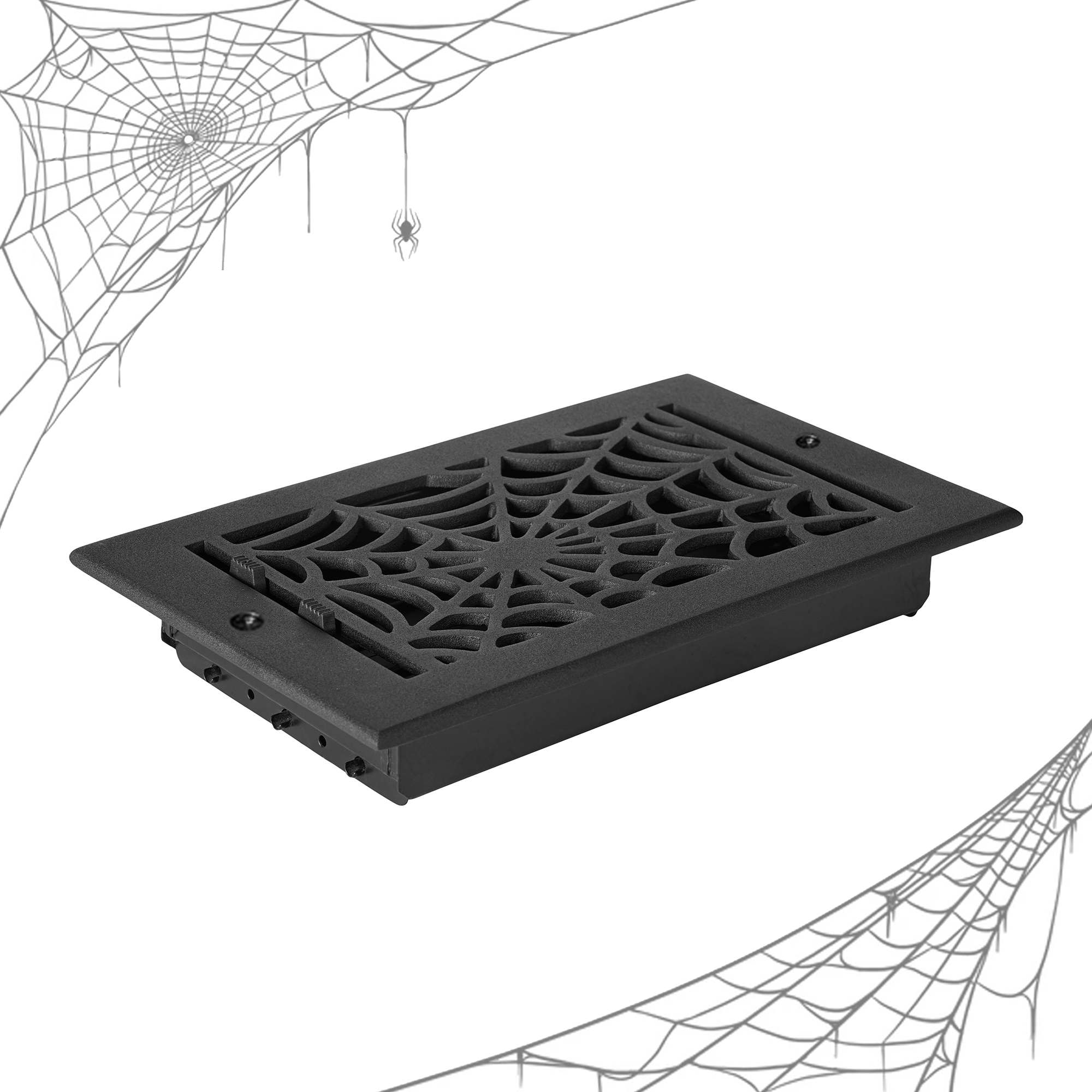 Spooky Gothic 6"x12" Solid Cast Aluminum louvered Air Supply | Powder Coated