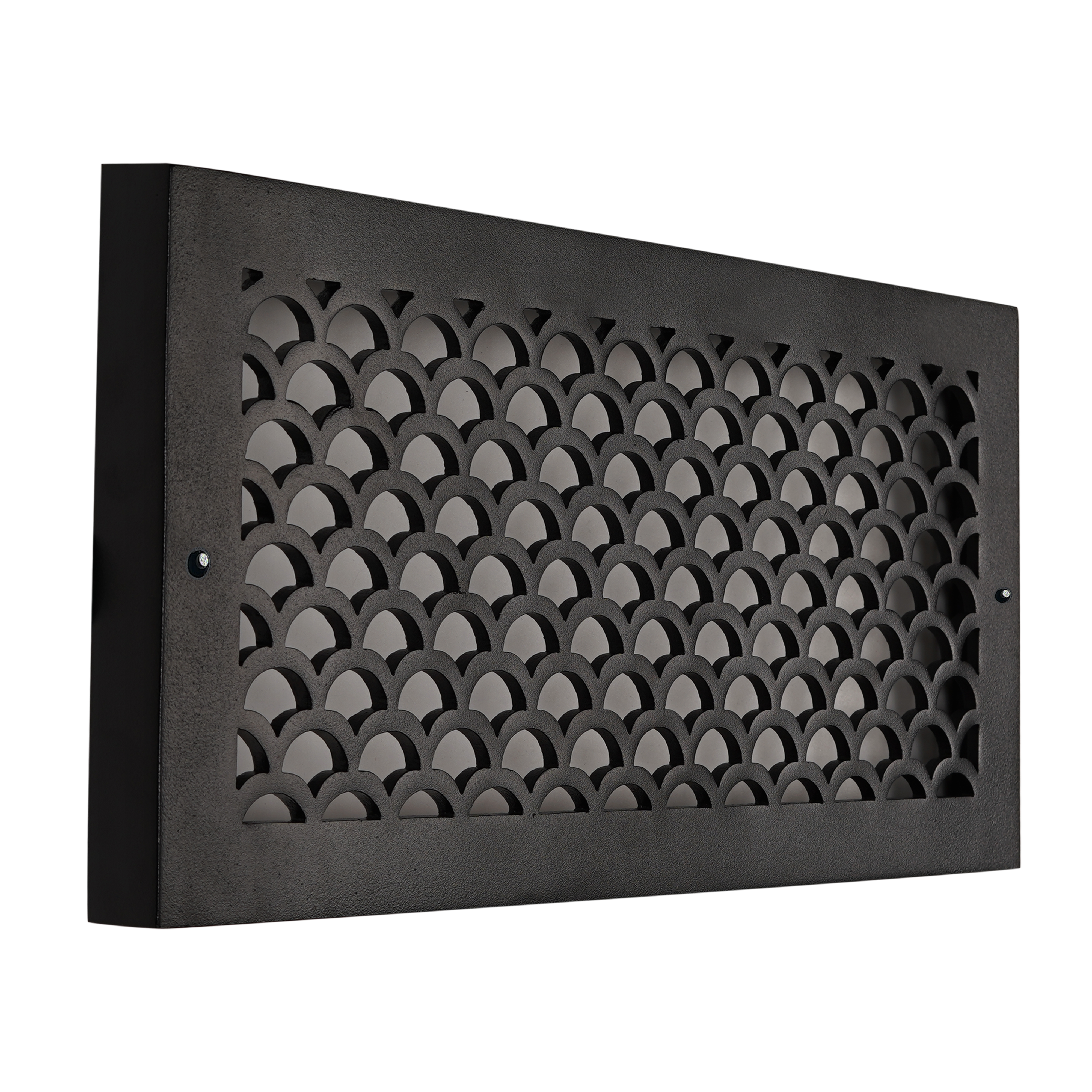 Scallop BASEBOARD 6"x14" Duct opening Solid Cast Aluminum Grill Vent Cover | Powder Coated