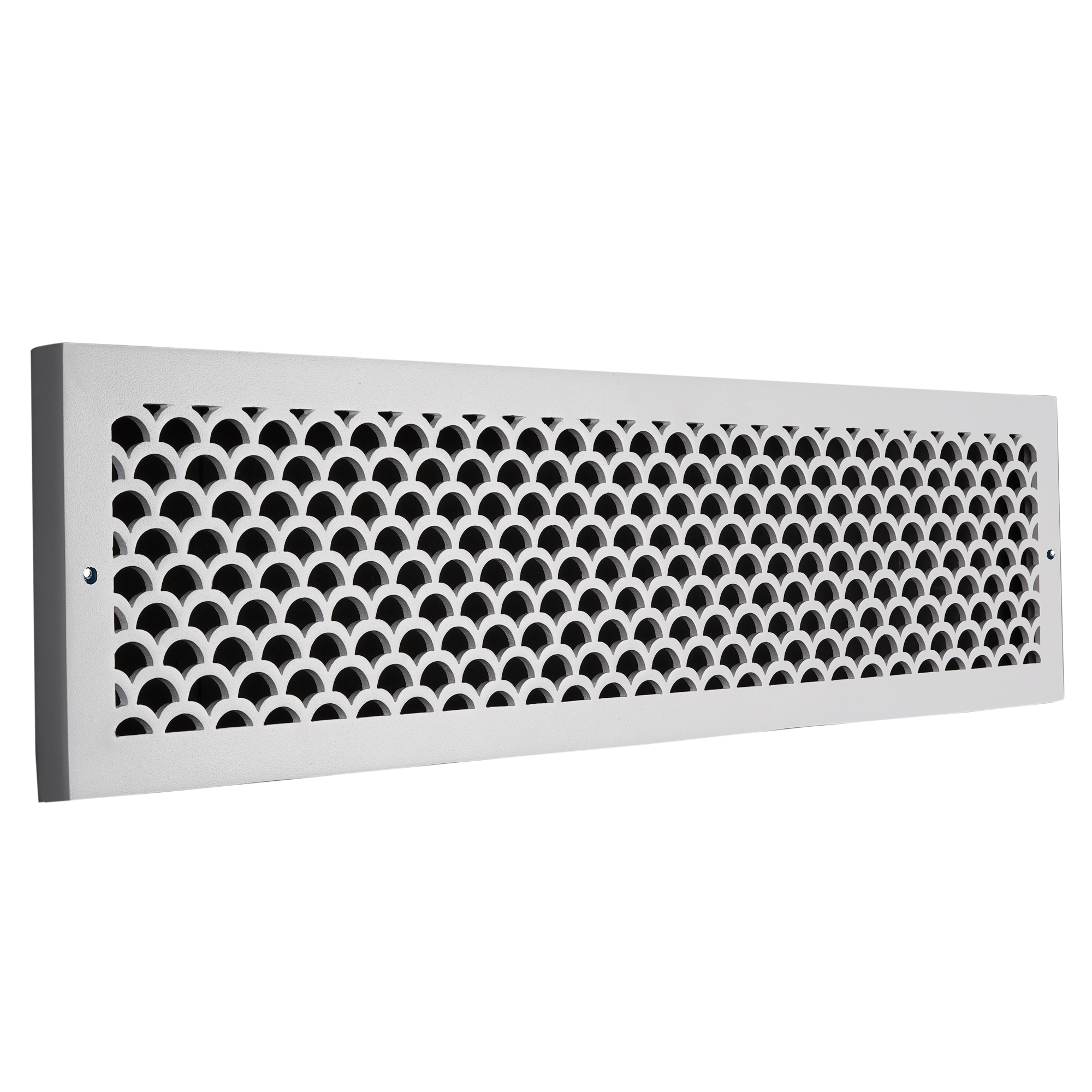 Scallop BASEBOARD 6"x28" Duct opening Solid Cast Aluminum Grill Vent Cover | Powder Coated