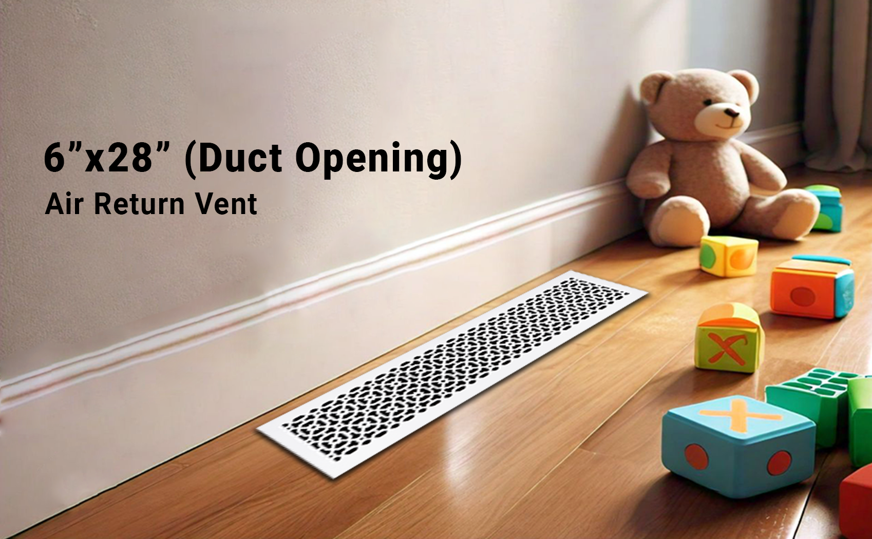 Achtek 6"x28" Heavy Cast Aluminum AIR RETURN | Powder Coated