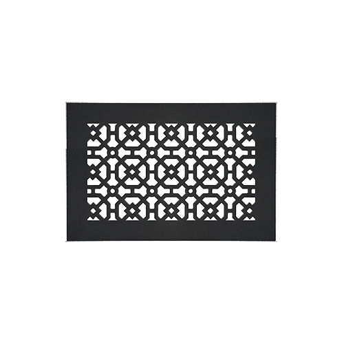6x10 Achtek air return vent cover powder coated black with geometric design and beveled edges