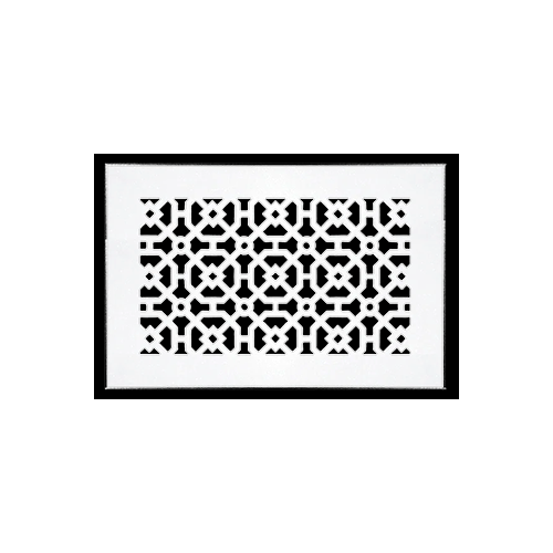 6x10 Achtek air return vent white for floor with geometric design and bevelled edges
