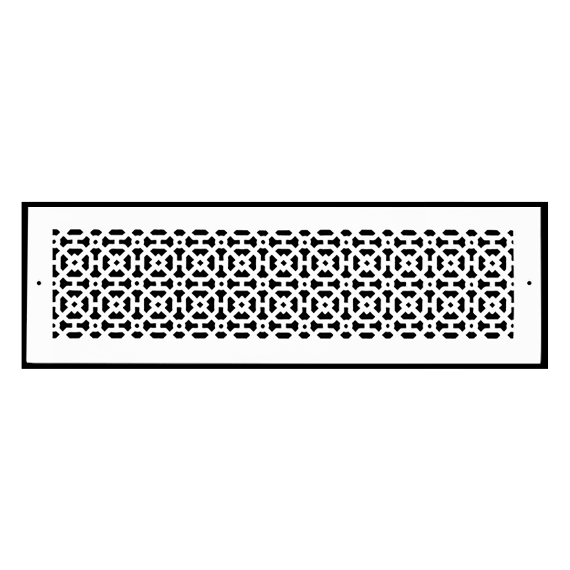 Achtek 6x24 solid metal air return vent cover with geometric pattern for wall mounting, provided with color matching screws