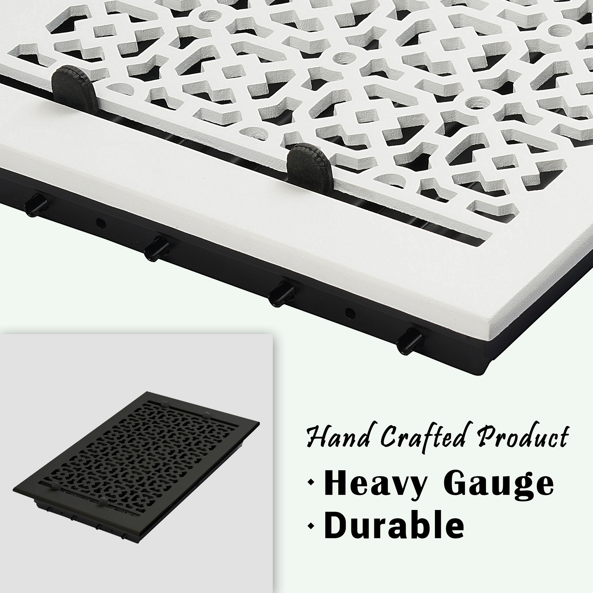 Achtek 8"x14" Grille d'aération à persiennes en fonte d'aluminium massif avec revêtement en poudre