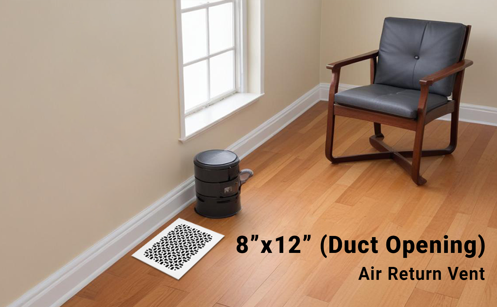 Achtek 8"x12" Heavy Cast Aluminum AIR RETURN | Powder Coated