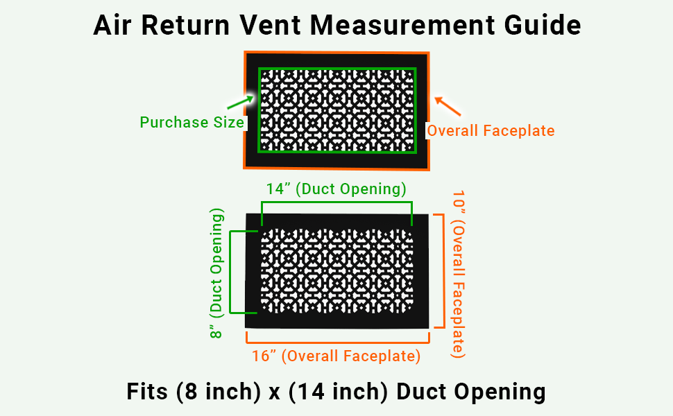 Achtek 8"x14" Heavy Cast Aluminum AIR RETURN | Powder Coated