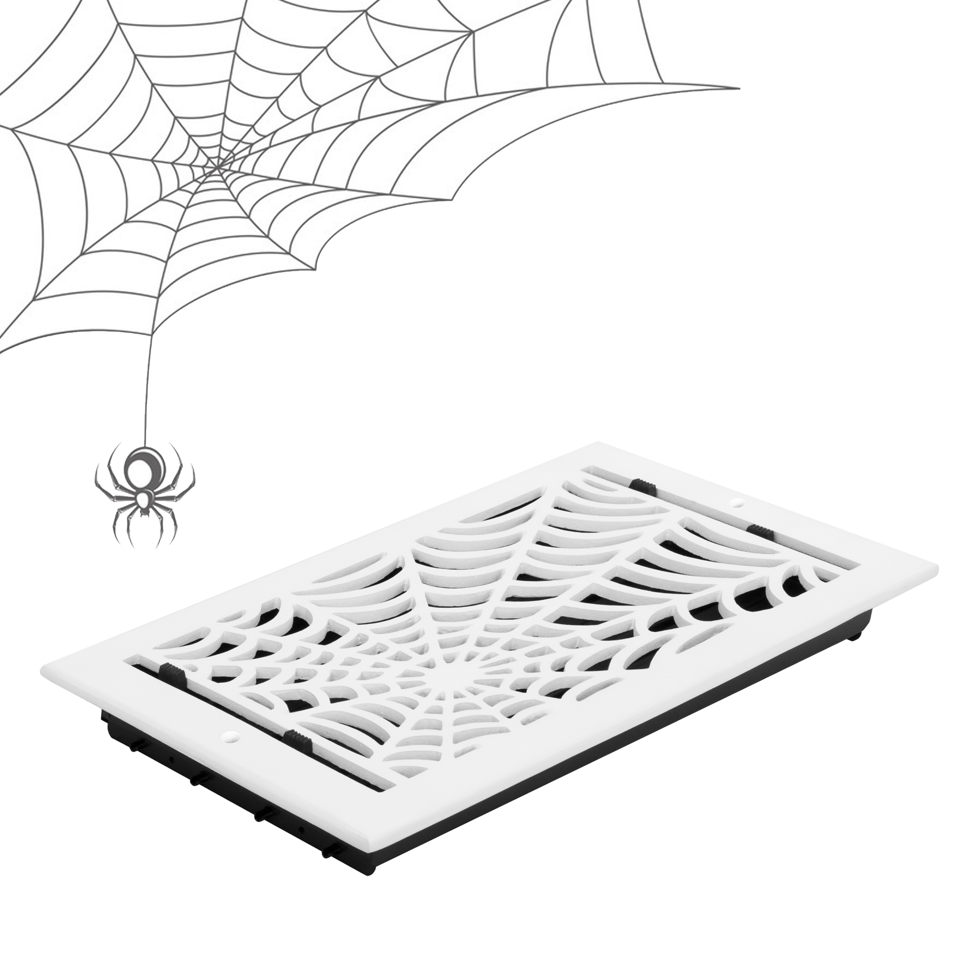 Spooky Gothic 8"x14" Solid Cast Aluminum louvered Air Supply | Powder Coated