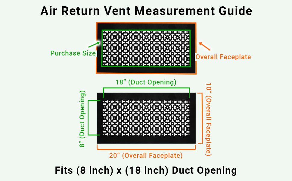 Achtek 8"x18" Heavy Cast Aluminum AIR RETURN | Powder Coated