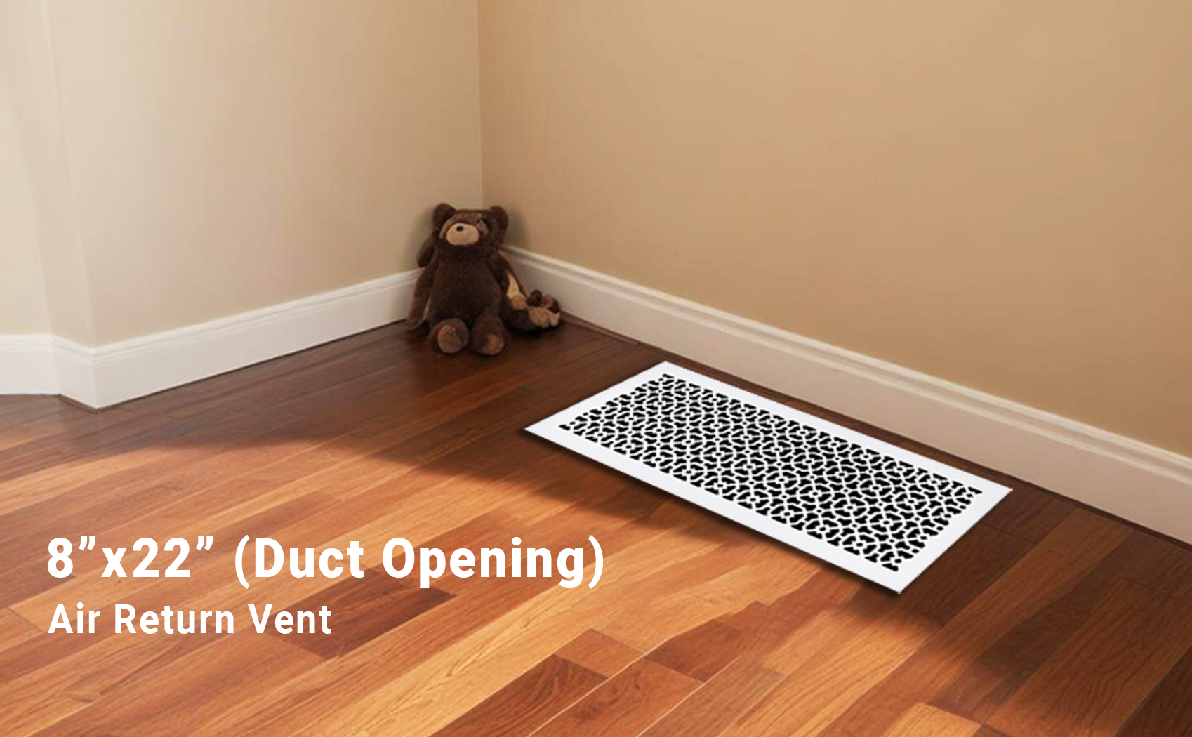 Achtek 8"x22" Aluminium moulé lourd RETOUR D'AIR | Revêtement en poudre