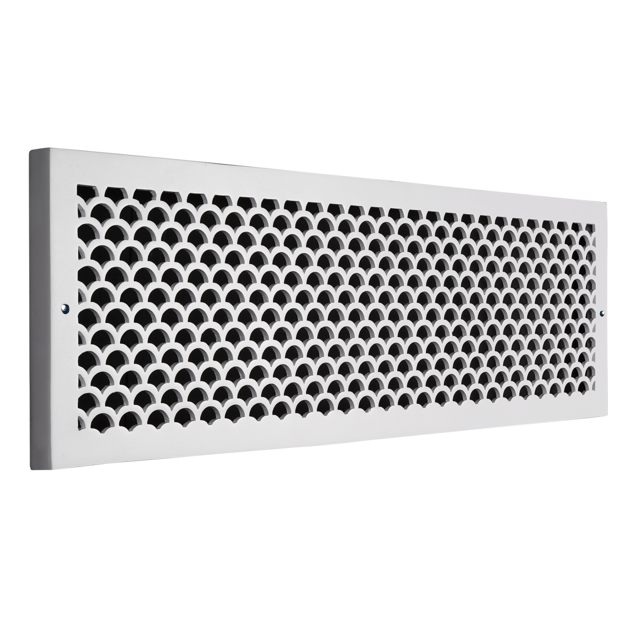Scallop BASEBOARD 8"x30" Duct opening Solid Cast Aluminum Grill Vent Cover | Powder Coated