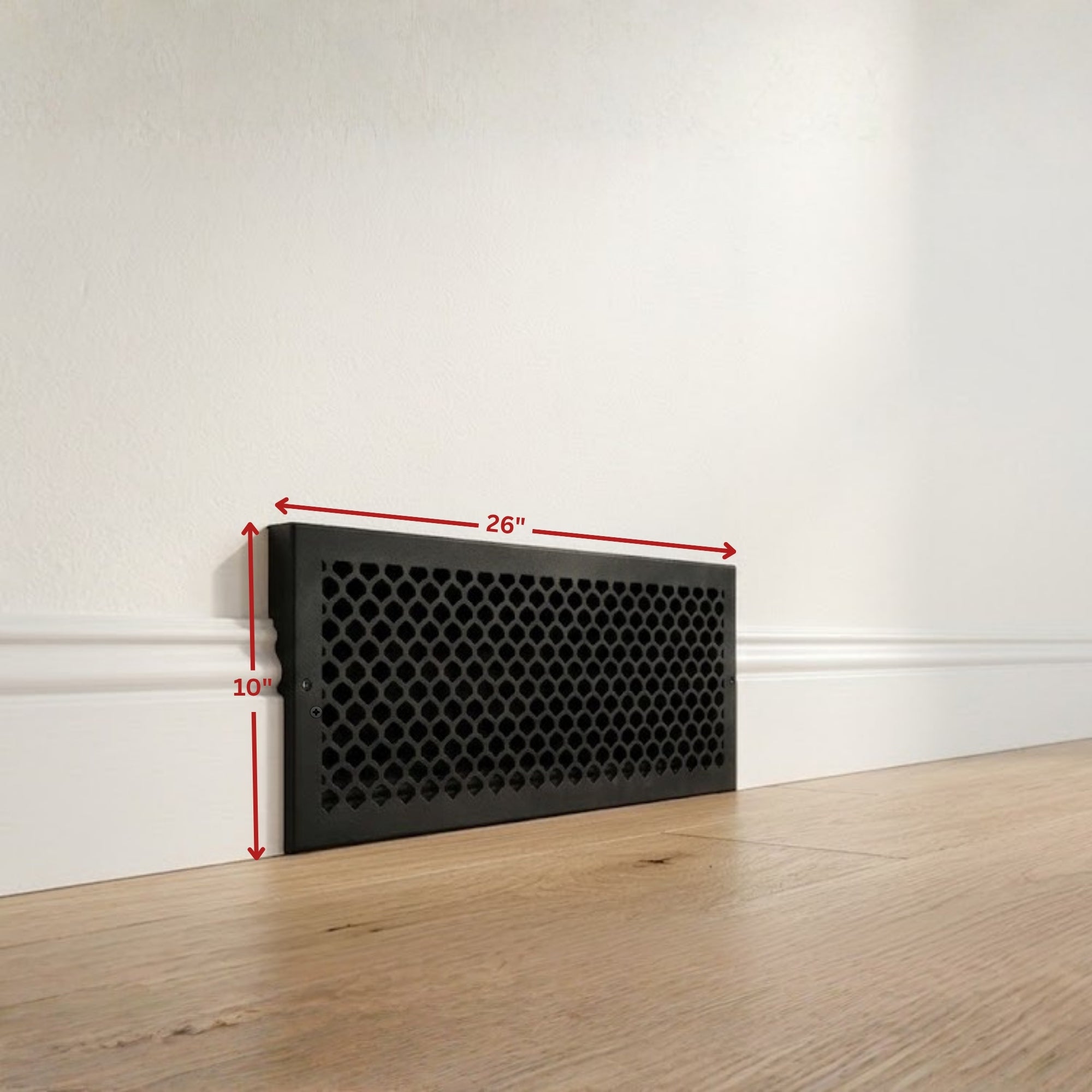 Scallop BASEBOARD 8"x24" Duct opening Solid Cast Aluminum Grill Vent Cover | Powder Coated