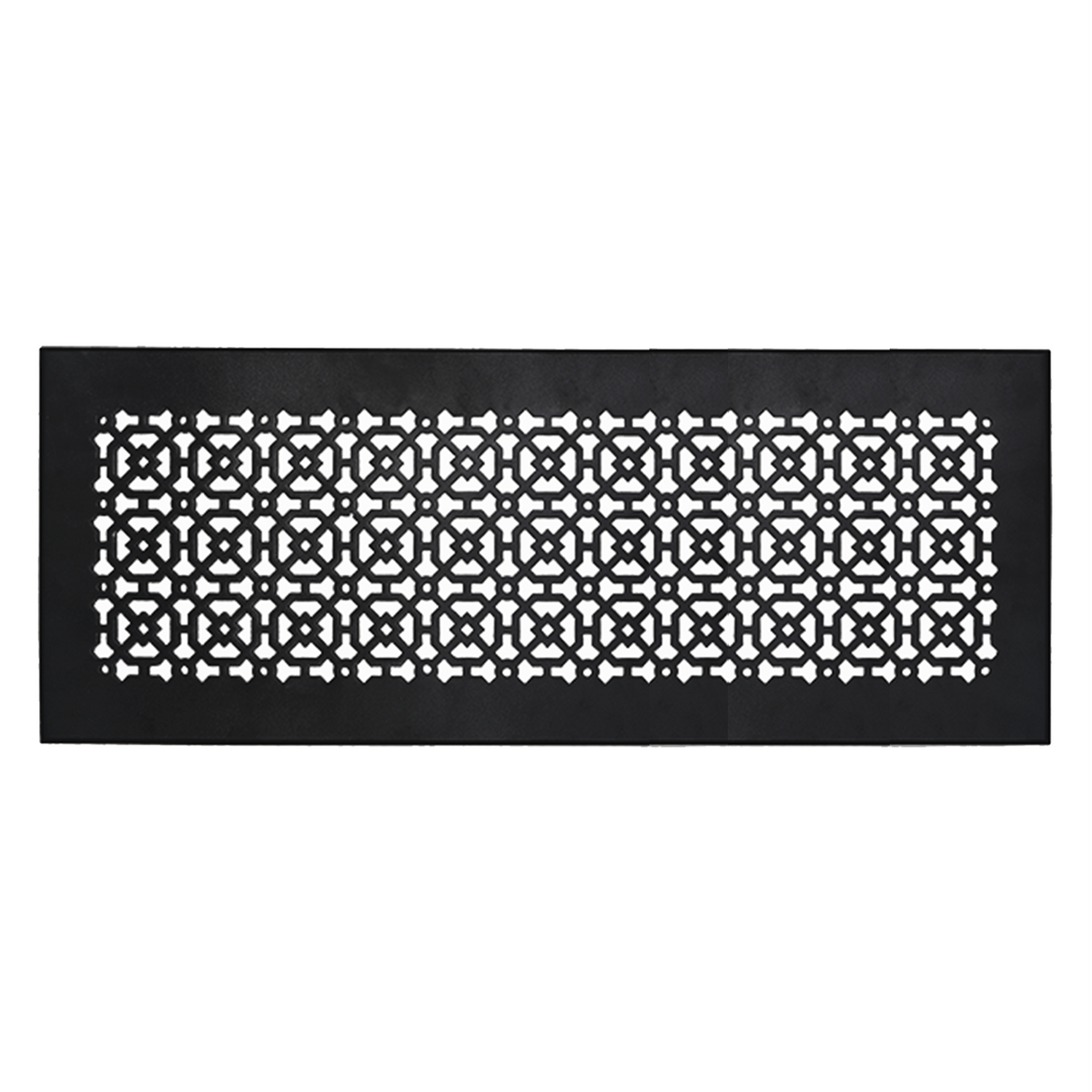 Achtek 8x24 solid cast metal air return vent with geometric design for floor mounting, gravity drop installations