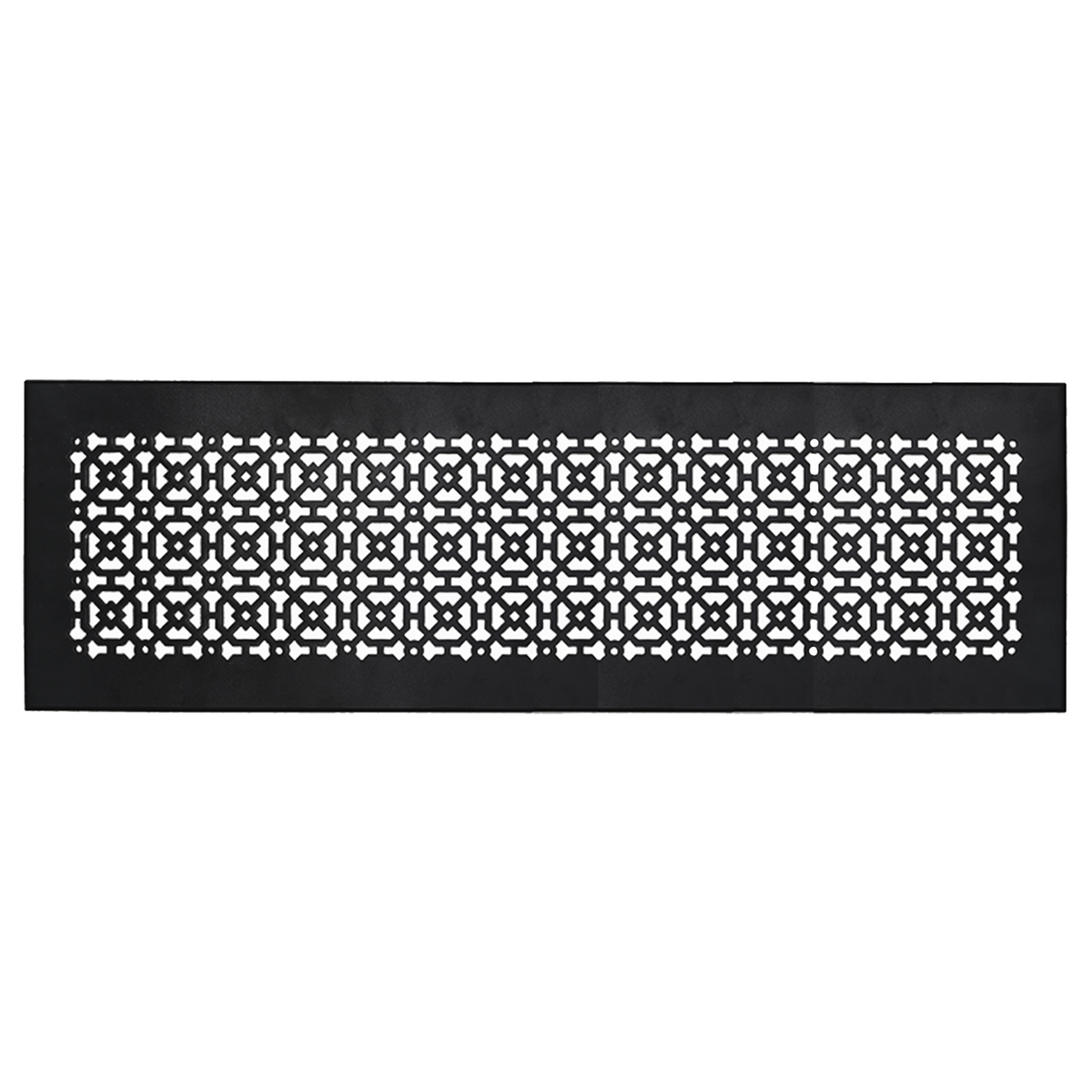 Achtek 8x28 HVAC air return vent cover with black finish, geometric pattern for floor mounting, gravity drop installations