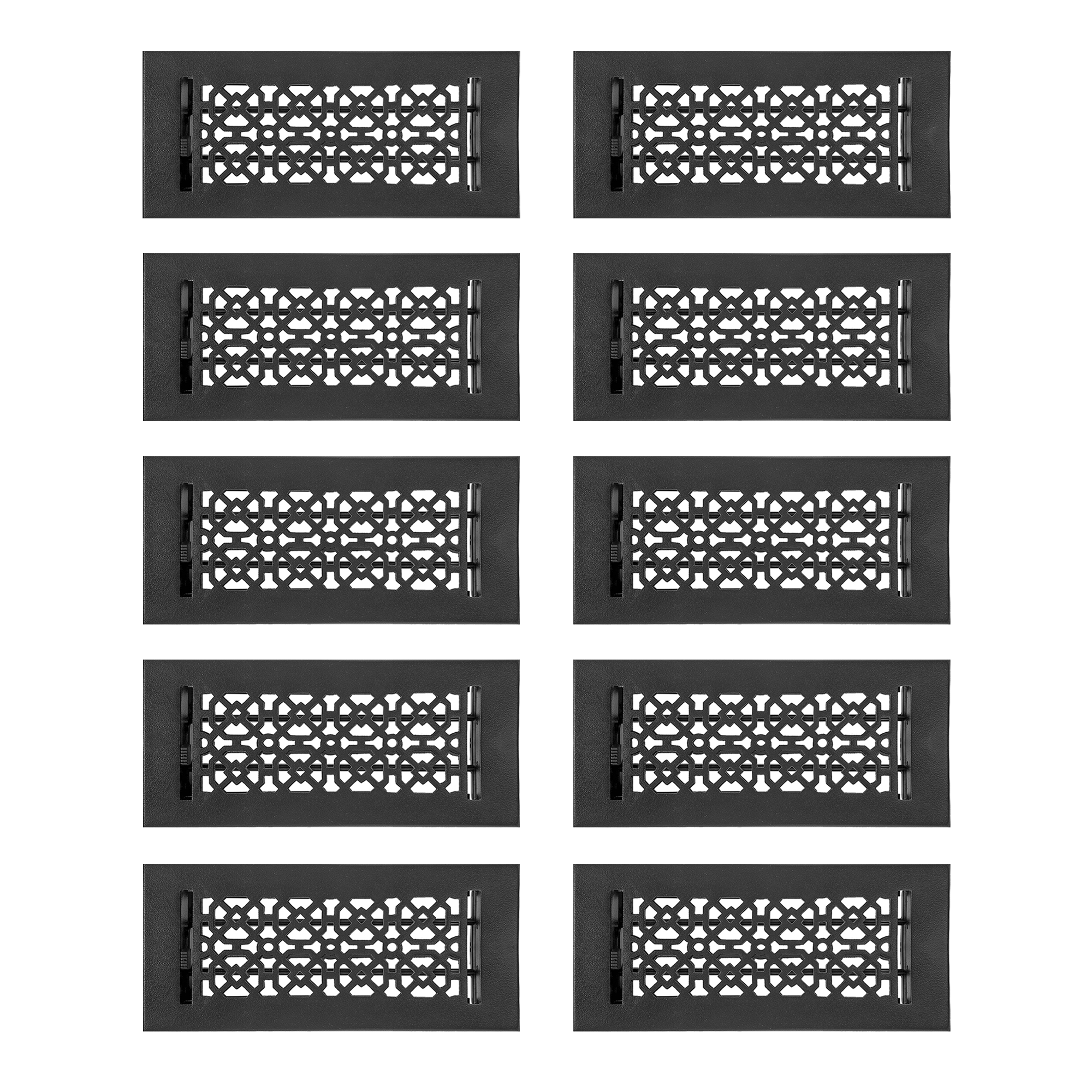 PACK of 10 ACHTEK 4"x10" Walkable FLOOR Solid Cast Aluminum Air Supply louvered Powder Coated