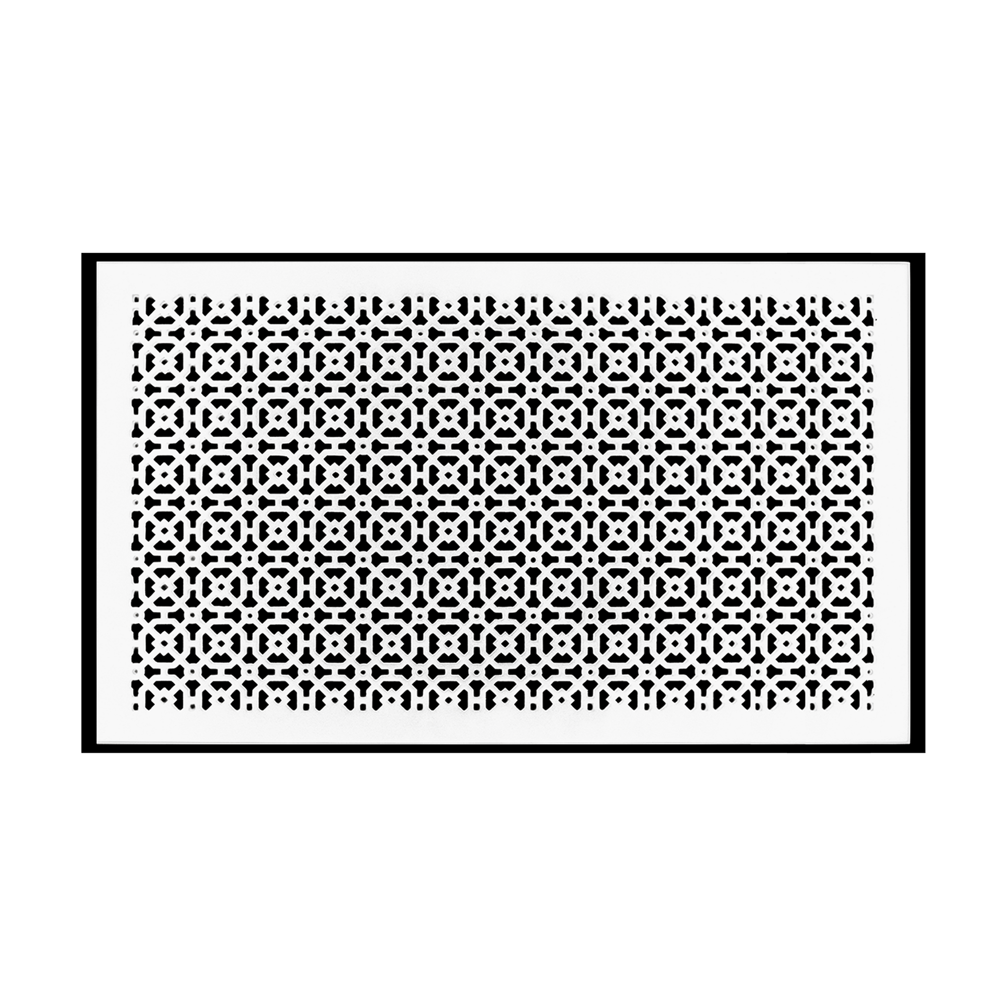 Achtek 16x28 air return vent with geometric pattern, beveled edge, gravity drop installations, stainless steel aluminum