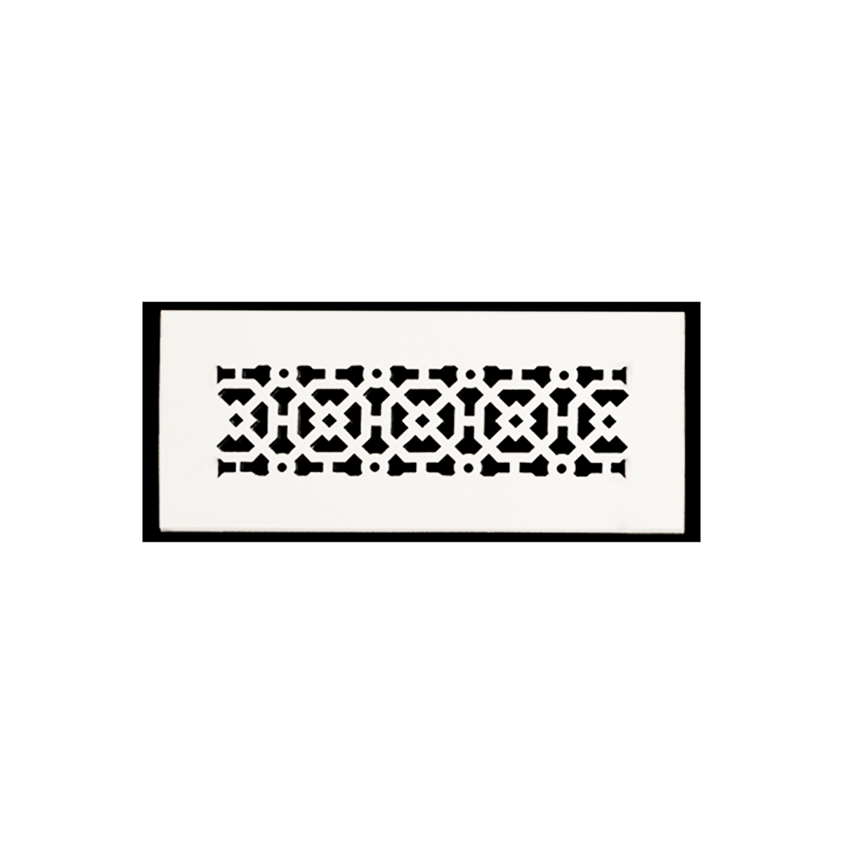 Achtek 3x10 white powder-coated heavy cast aluminum air return vent cover with geometric pattern
