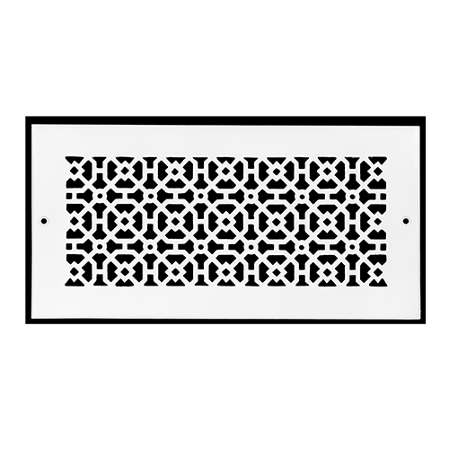 Achtek 6x14 rust free white air return vent cover with geometric grille pattern for wall mounting