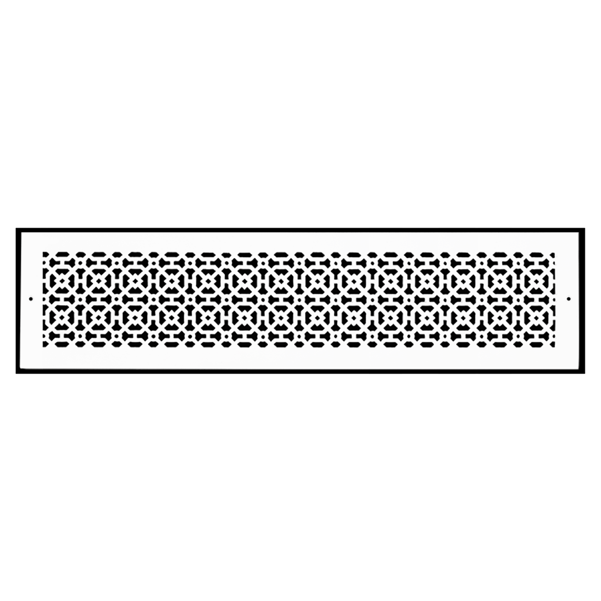 Achtek 6x30 heavy duty cast aluminum air return vent designed for wall or ceiling mounting, countersunk screw holes