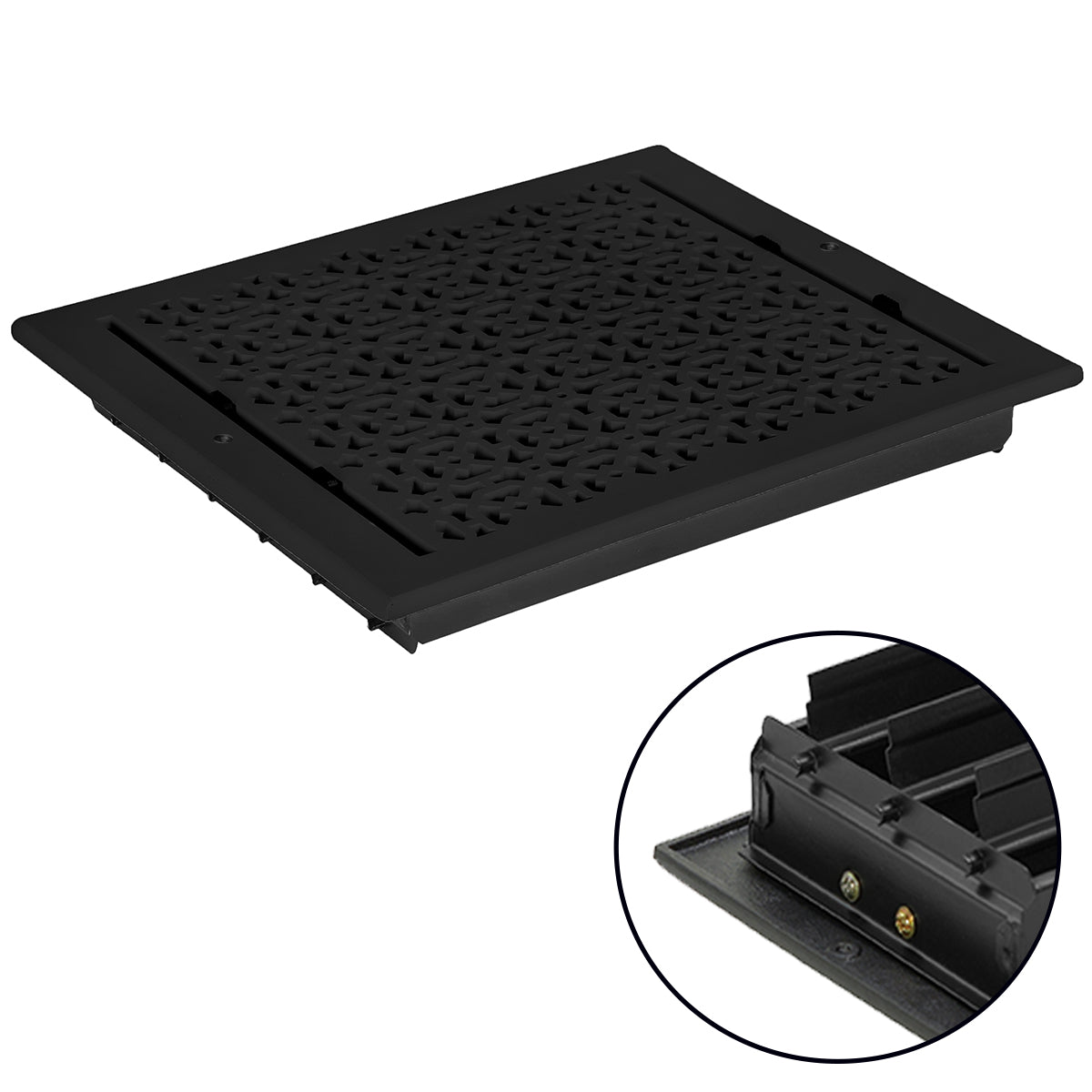 Achtek 12"x14" Solid Cast Aluminum Air Supply louvered Vent | Powder Coated