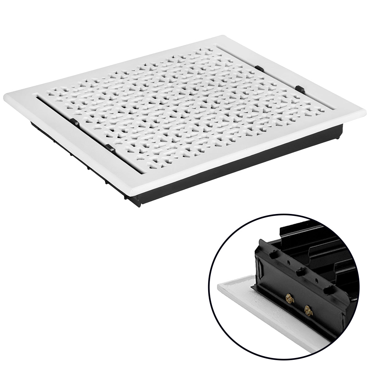 Achtek 12"x14" Solid Cast Aluminum Air Supply louvered Vent | Powder Coated
