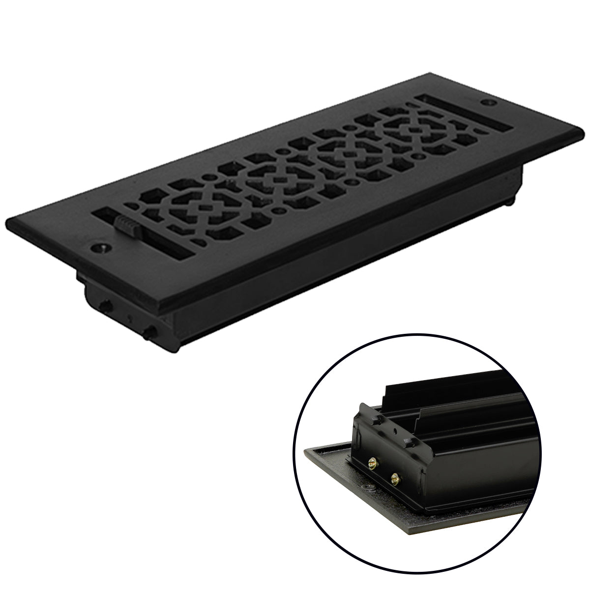 Achtek 3"x10" Solid Cast Aluminum Air Supply louvered Vent | Powder Coated