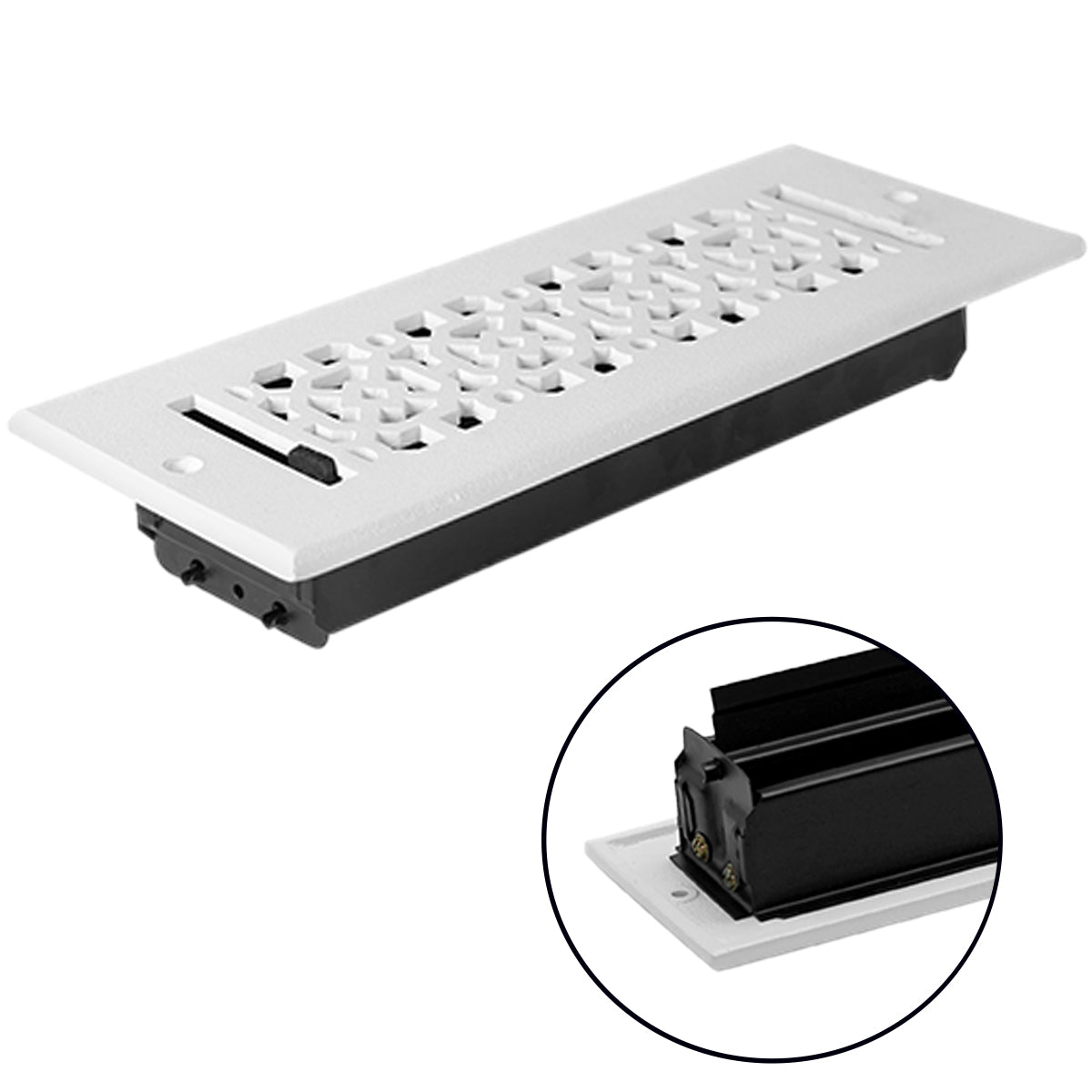 Achtek 3"x10" Solid Cast Aluminum Air Supply louvered Vent | Powder Coated