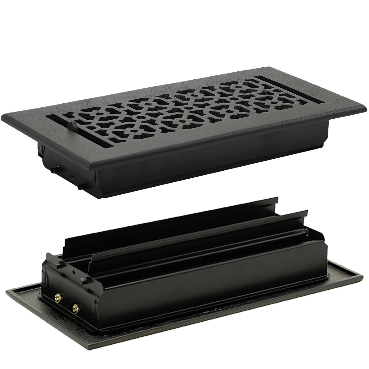 Achtek 4"x10" Solid Cast Aluminum Air Supply louvered Vent | Powder Coated