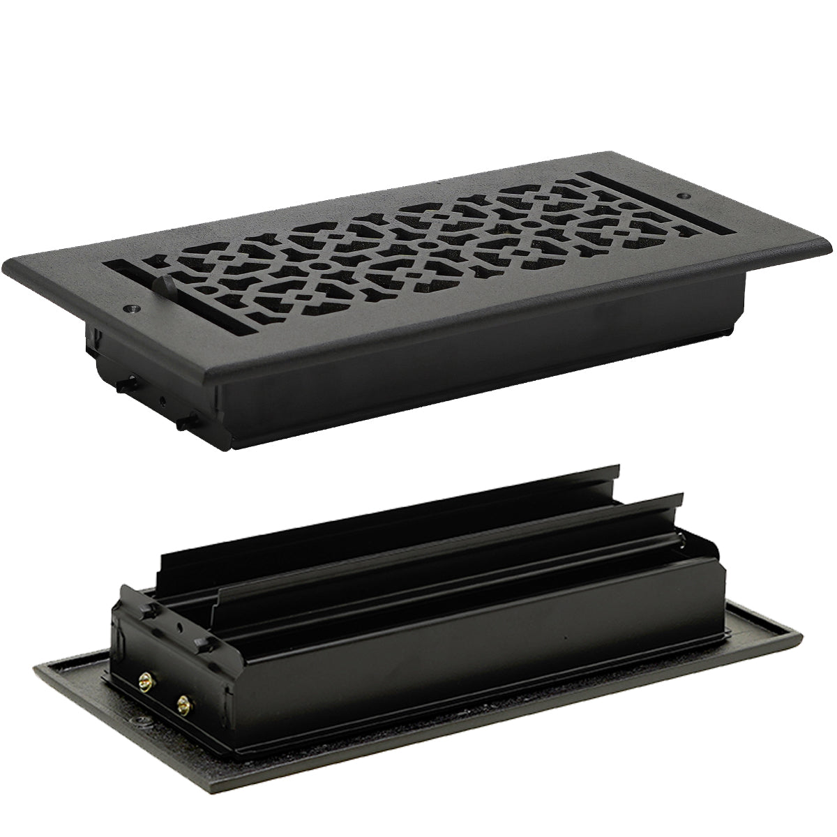 Achtek 4"x10" Solid Cast Aluminum Air Supply louvered Vent | Powder Coated