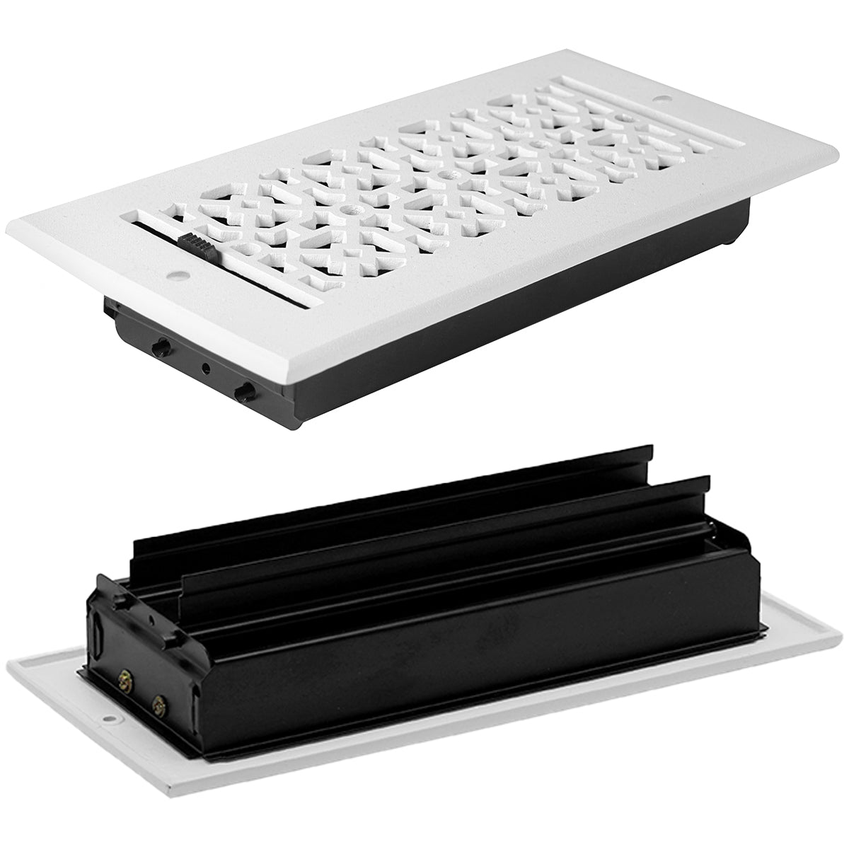 Achtek 4"x10" Solid Cast Aluminum Air Supply louvered Vent | Powder Coated