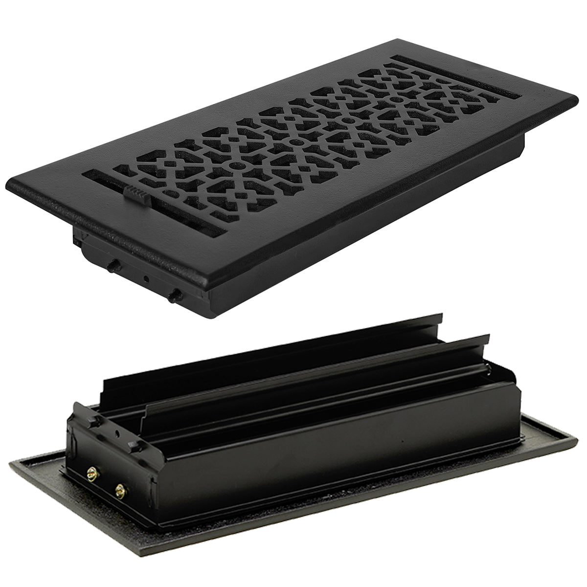 Achtek 4"x12" Solid Cast Aluminum Air Supply louvered Vent | Powder Coated