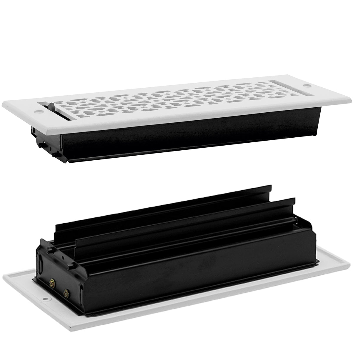 Achtek 4"x12" Solid Cast Aluminum Air Supply louvered Vent | Powder Coated