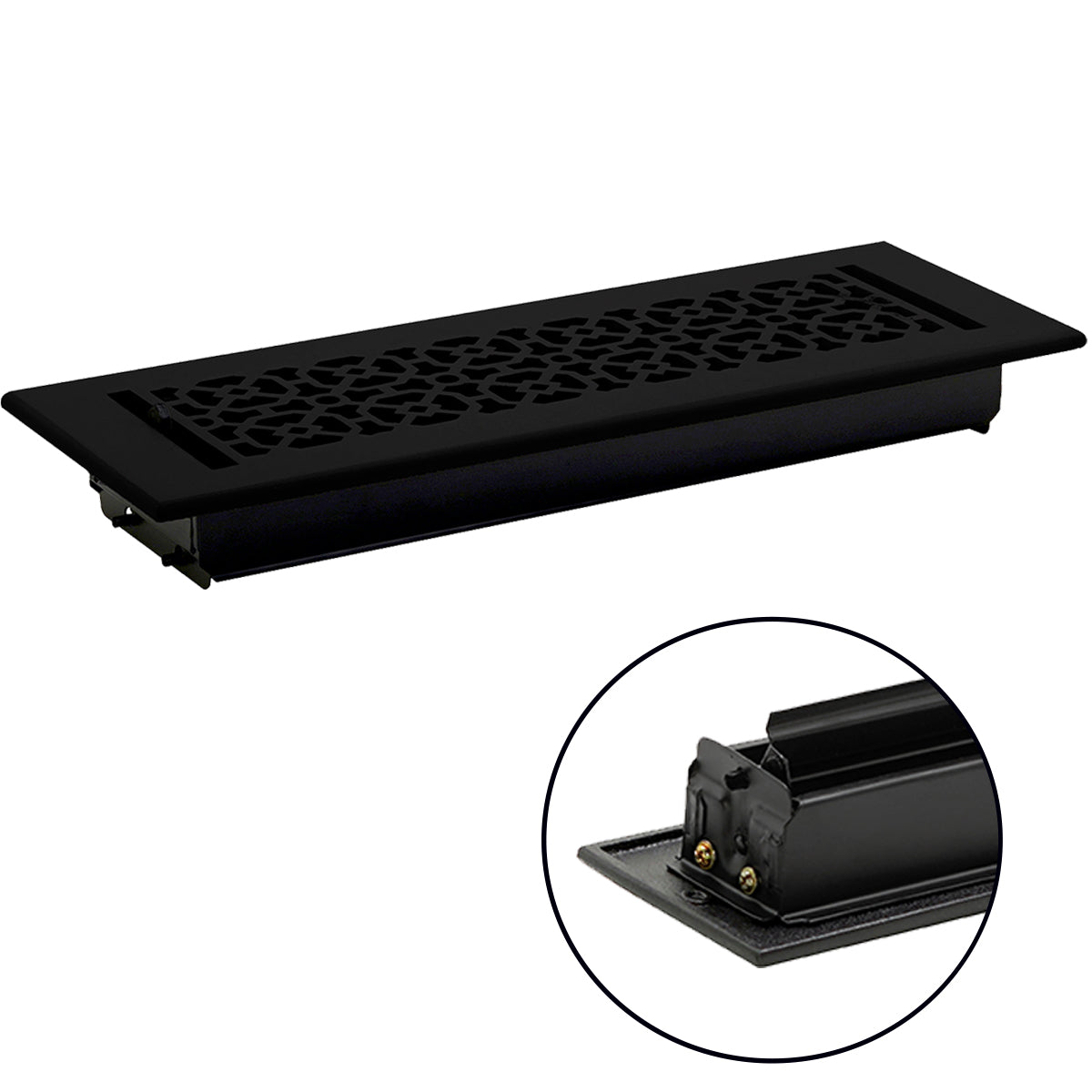 Achtek 4"x14" Solid Cast Aluminum Air Supply louvered Vent | Powder Coated